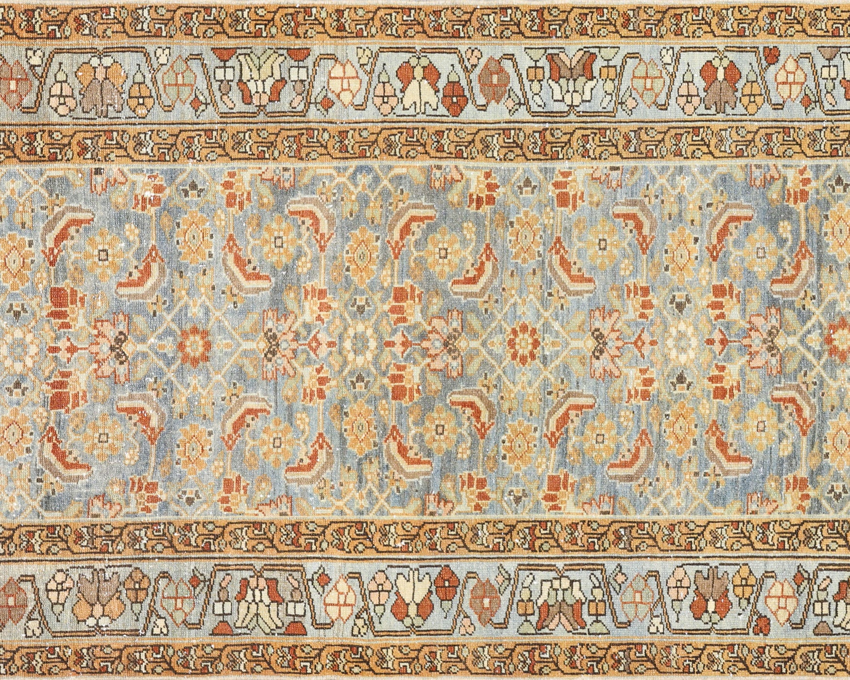 Semi Antique Persian Melayer Rug in Blue tones and an All Over pattern. Measuring 3 feet 5 inches x 15 feet 3 inches – SKU 240143
