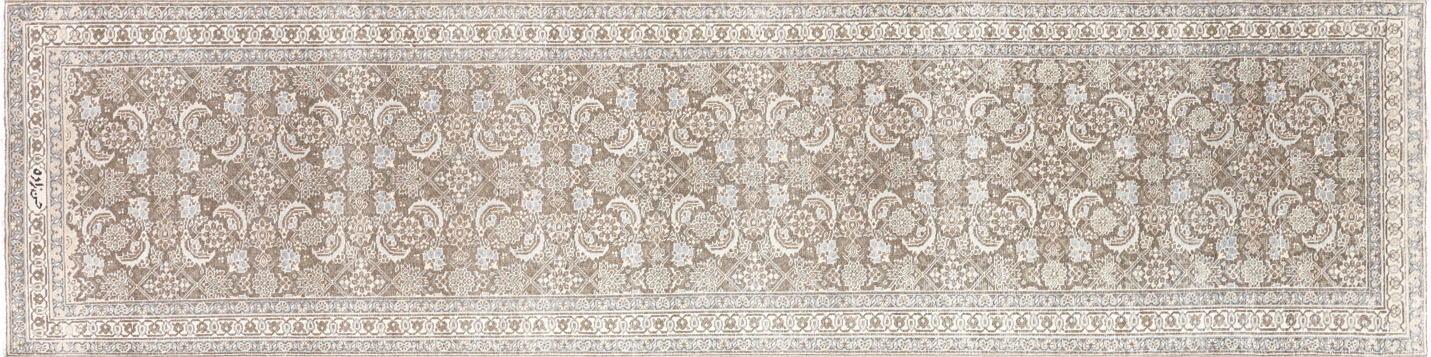 Semi Antique Persian Tabriz Rug - 3'2" x 13'10" - 240187