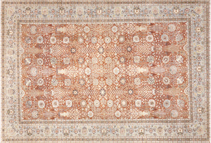 Semi Antique Persian Tabriz Rug - 9'10" x 14'7" - 240205