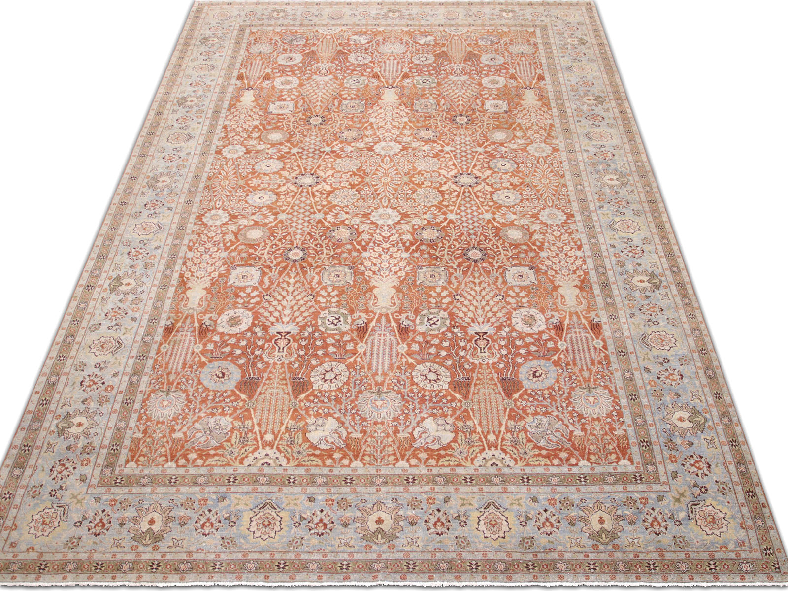 Semi Antique Persian Tabriz Rug - 9'10" x 14'7" - 240205