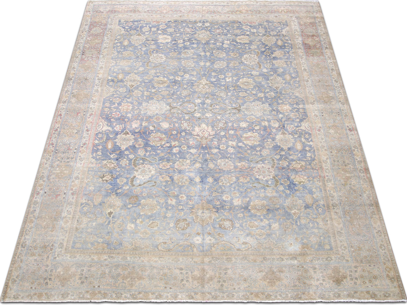 Semi Antique Persian Tabriz Rug - 9'1" x 12'2" - 240209