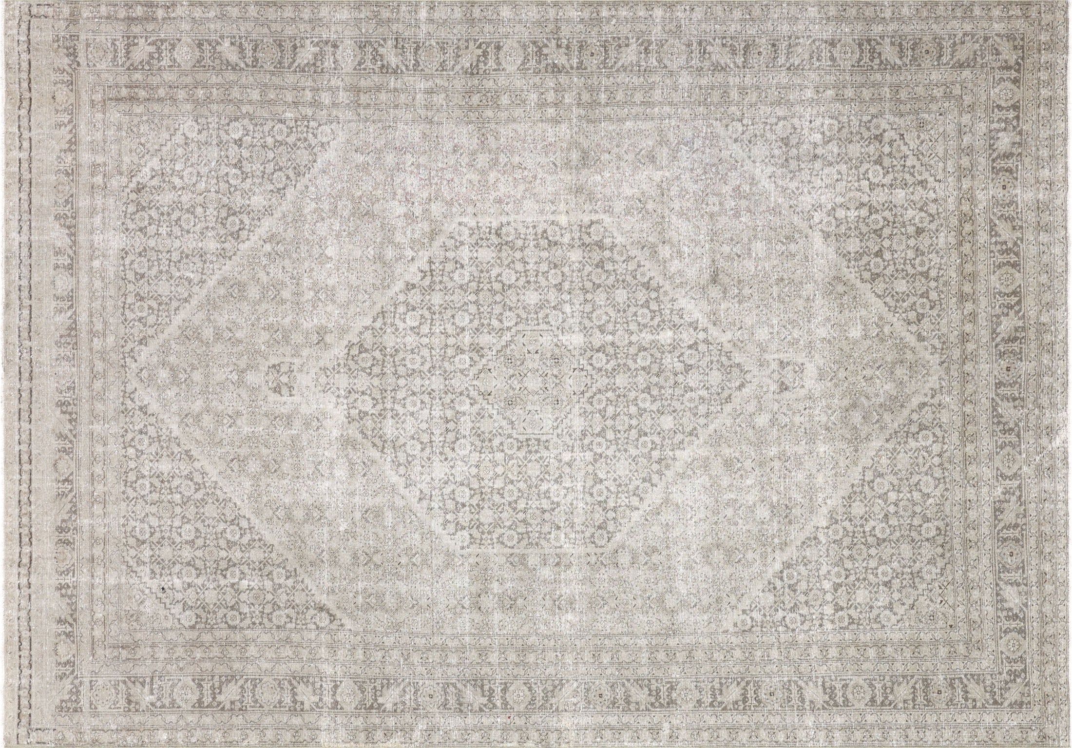 Semi Antique Persian Tabriz Rug in Brown,Taupe tones and an Herati,Medallion pattern. Measuring 8 feet 9 inches x 12 feet 4 inches – SKU 240214