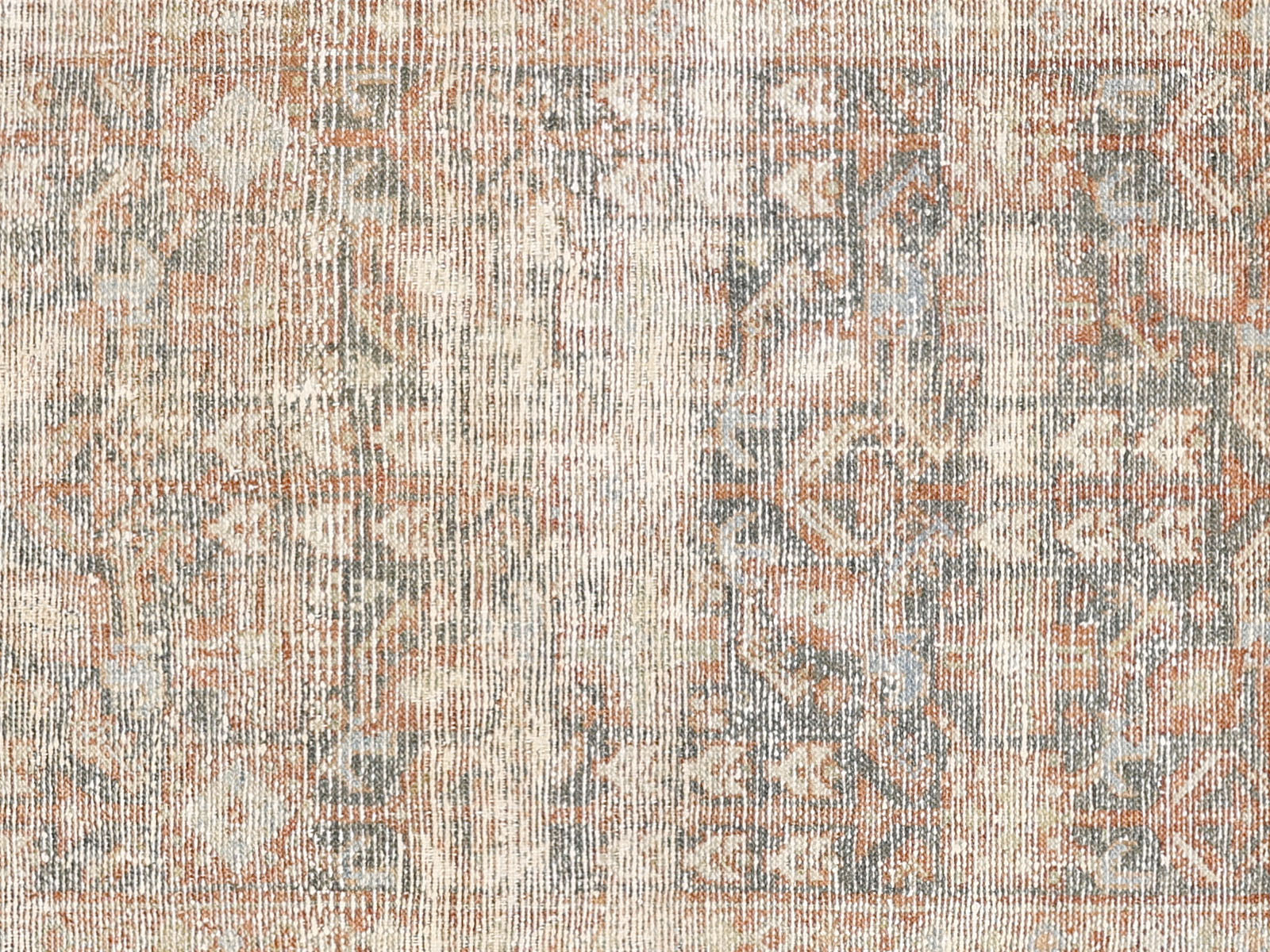 Antique Persian Melayer Rug in Charcoal,Blue tones and an Herati,All Over pattern. Measuring 2 feet 5 inches x 10 feet 2 inches – SKU 240217