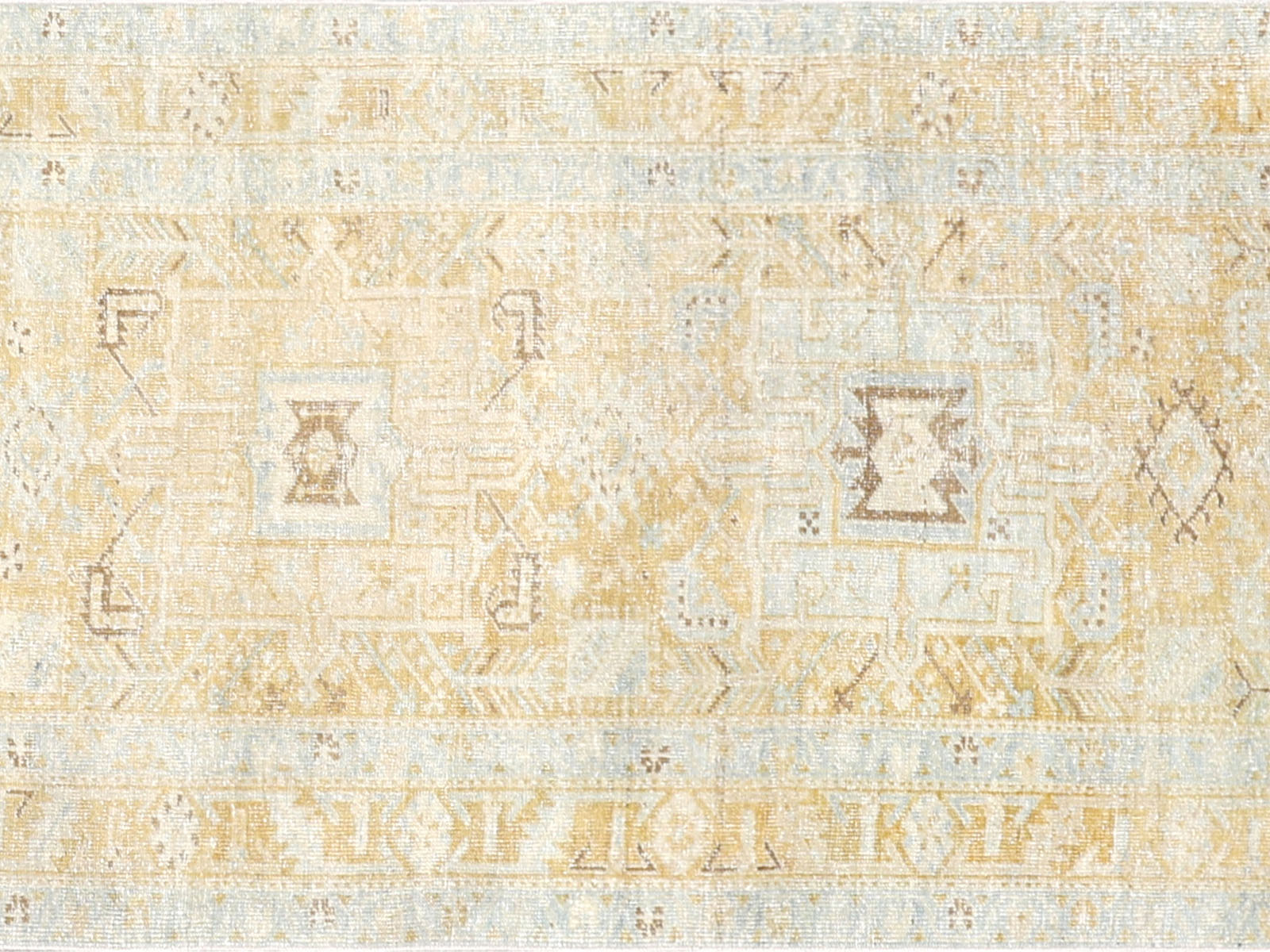 Semi Antique Persian Heriz Rug in Orange,Blue tones and an Geometrical,All Over pattern. Measuring 3 feet 0 inches x 14 feet 0 inches – SKU 240260