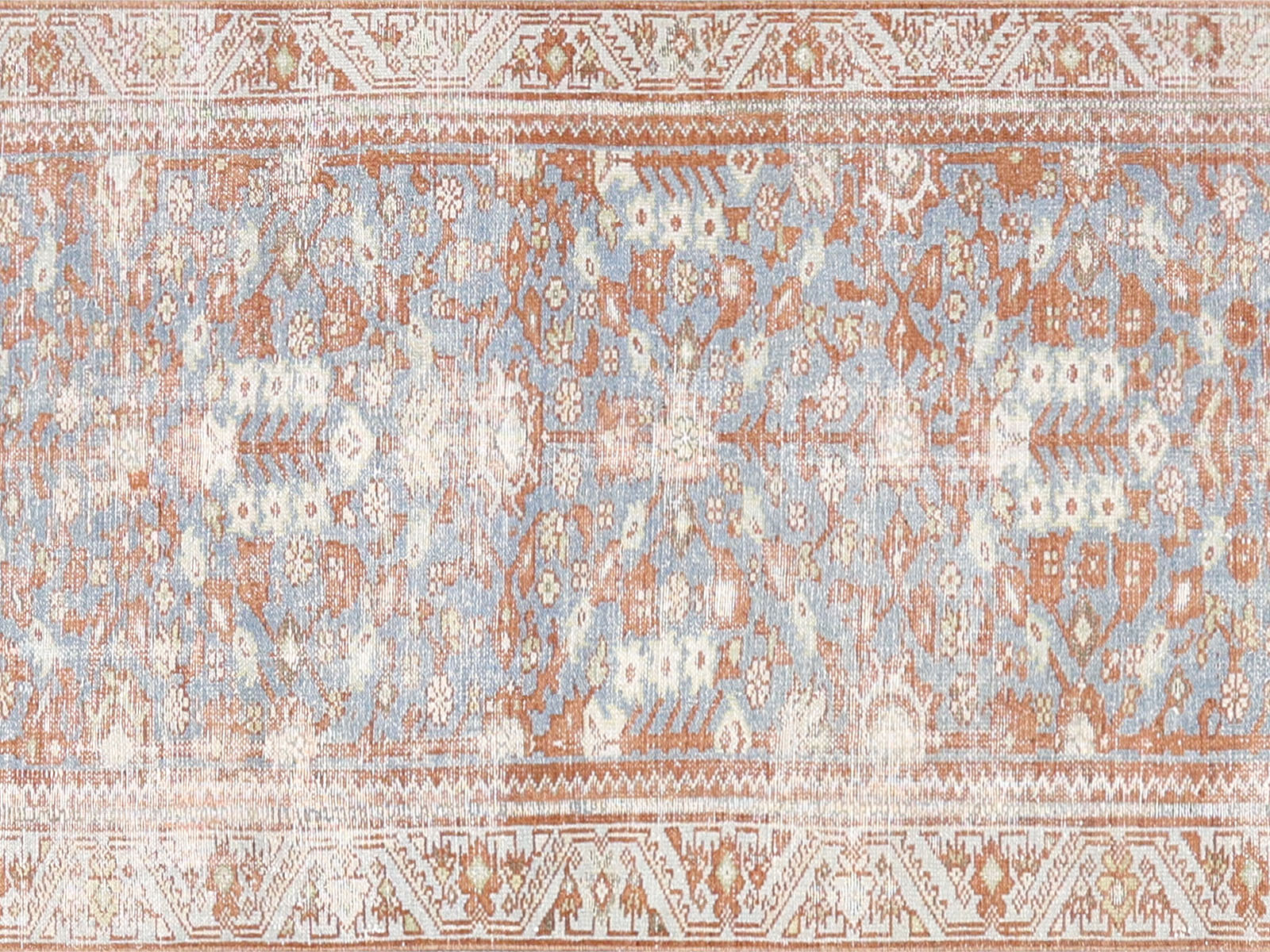 Antique Persian Melayer Rug in Blue tones and an Herati,All Over pattern. Measuring 2 feet 11 inches x 16 feet 4 inches – SKU 240282