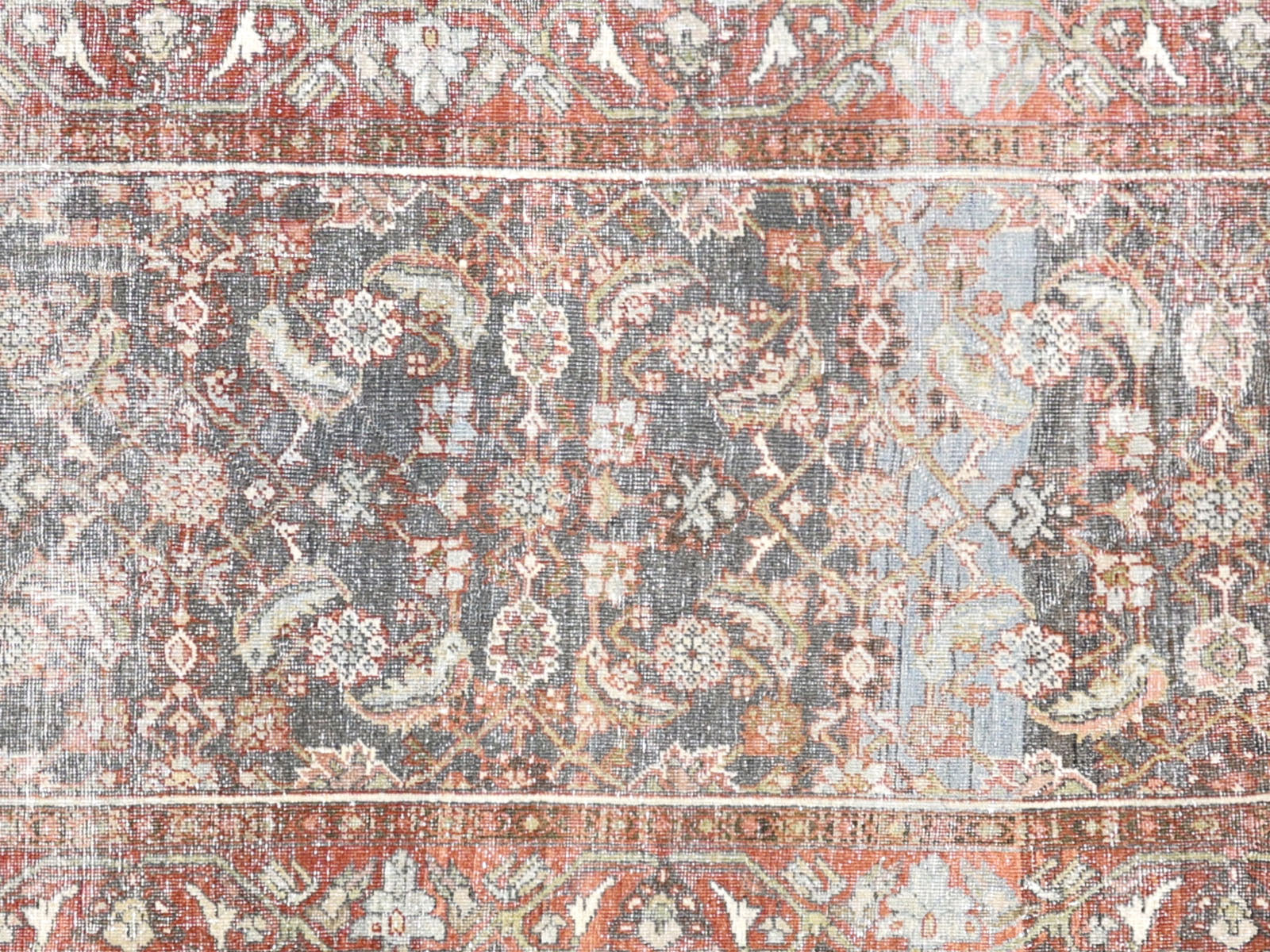 Antique Persian Melayer Rug in Brown tones and an Herati,All Over pattern. Measuring 3 feet 4 inches x 13 feet 2 inches – SKU 240283