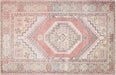Vintage Turkish Oushak Rug in Red,Taupe tones and an Geometrical pattern. Measuring 3 feet 9 inches x 5 feet 9 inches – SKU 240286