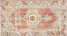 Vintage Turkish Oushak Rug in Red,Green tones and an Medallion,Geometrical pattern. Measuring 2 feet 9 inches x 5 feet 0 inches – SKU 240356
