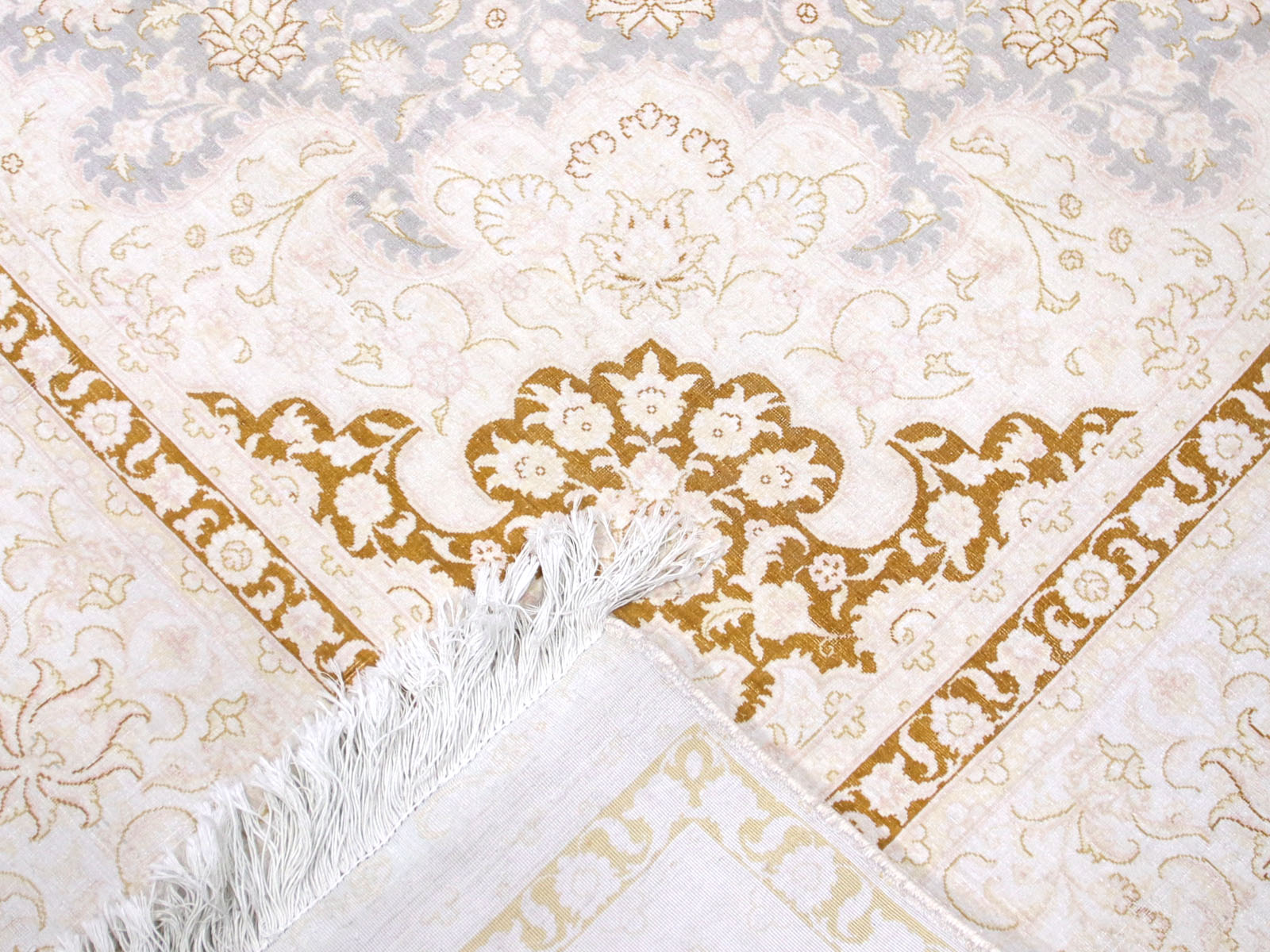 Semi Antique Persian Silk Tabriz - 7'0" x 10'0" - 240360