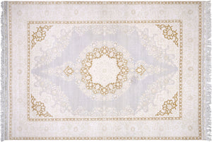 Semi Antique Persian Silk Tabriz - 7'0" x 10'0" - 240360