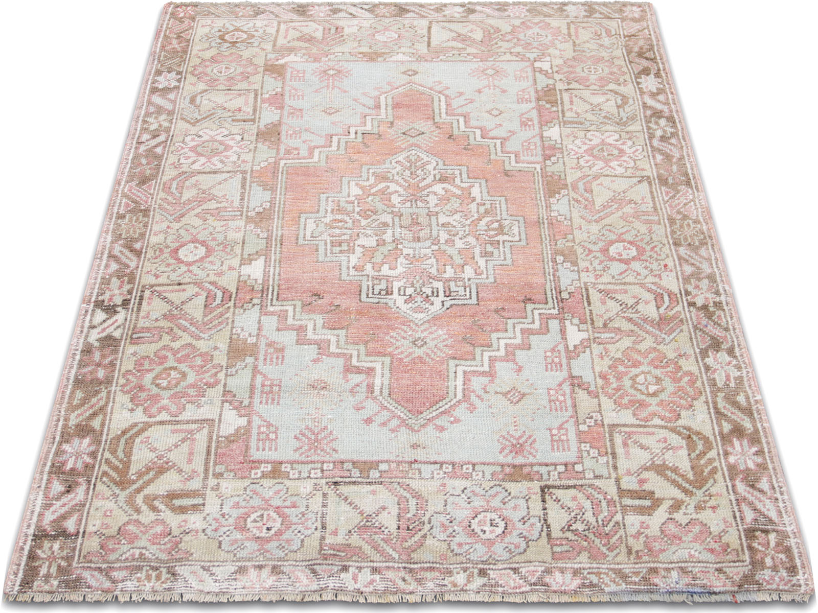 Vintage Turkish Oushak Rug - 3'7" x 4'10"