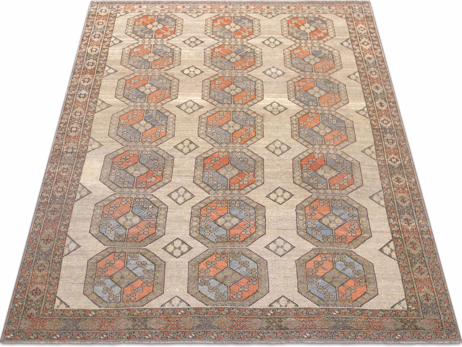 Semi Antique Afgan Beshir Rug - 6'11" x 9'10"