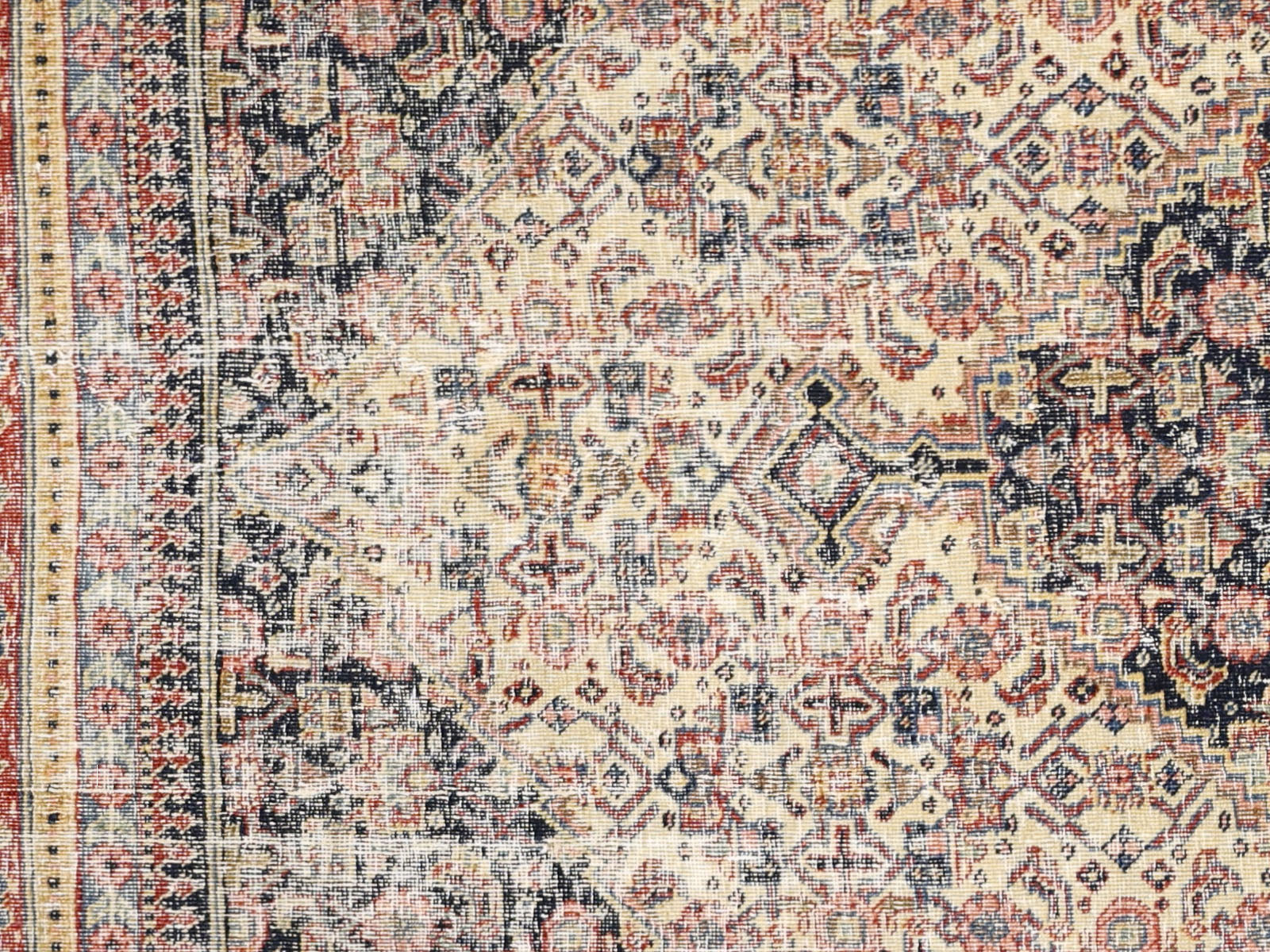 Antique Persian Tabriz Rug - 4'4" x 5'8"