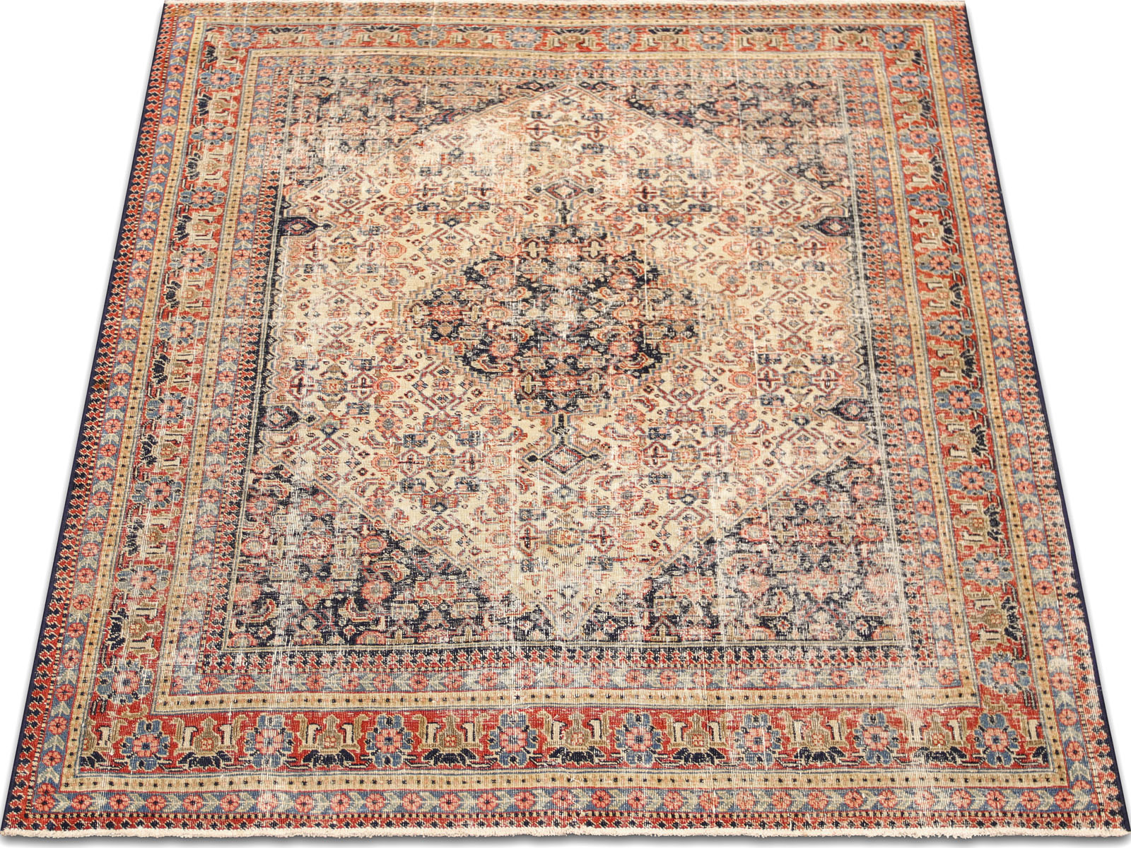 Antique Persian Tabriz Rug - 4'4" x 5'8"