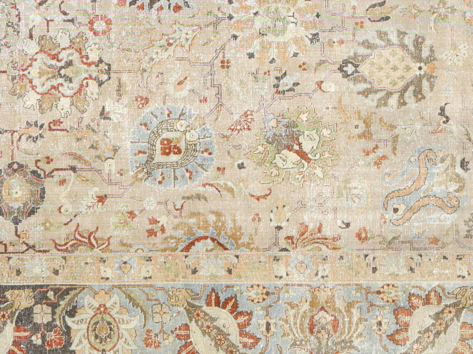 Antique Persian Tabriz Rug - 11'9" x 15'1"