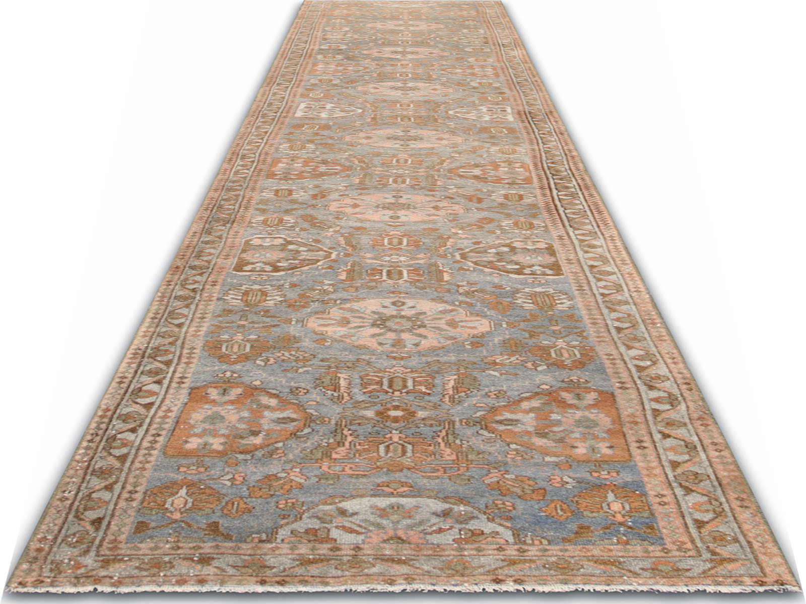 Antique Persian Bidjar Runner - 3' x 17'10"