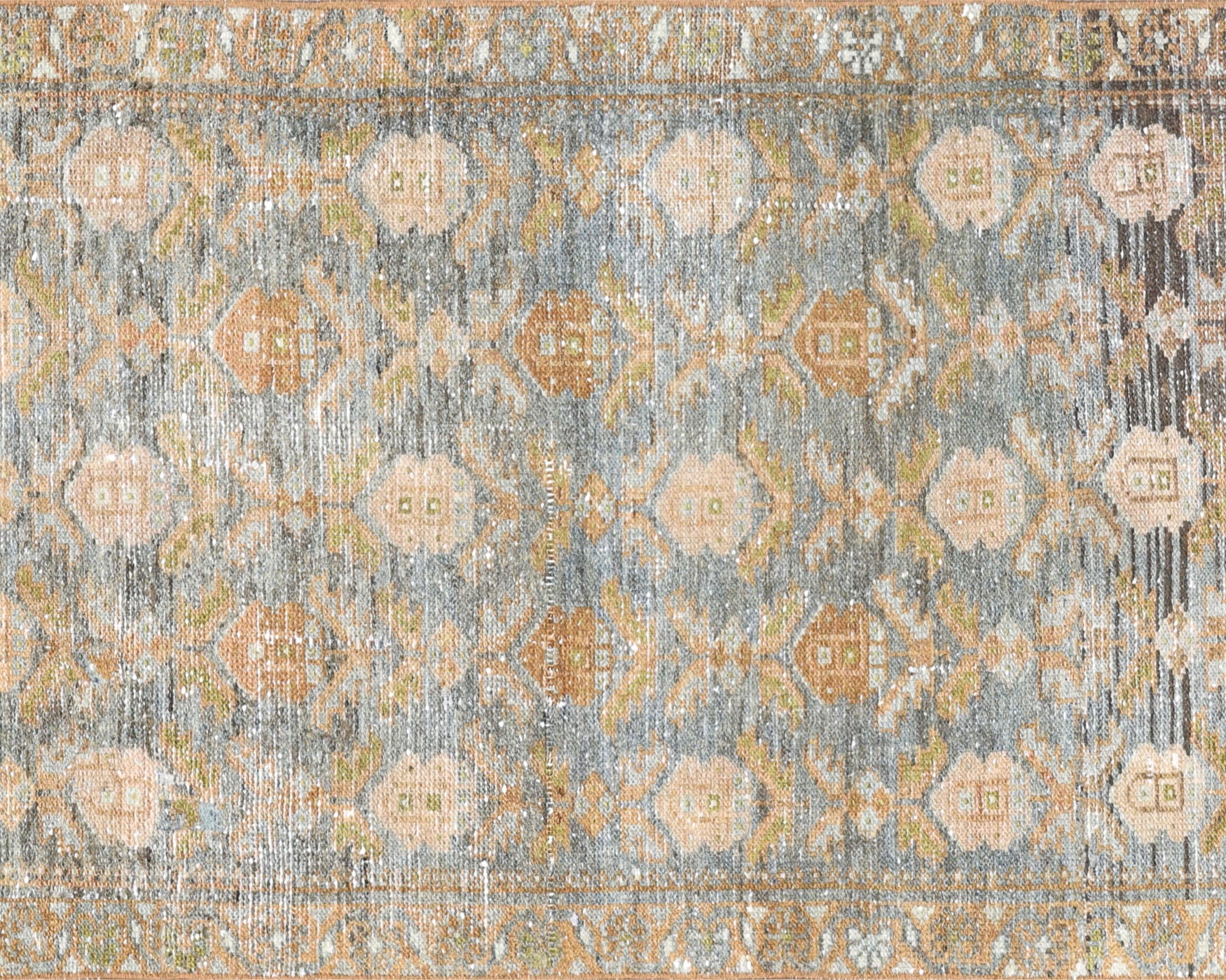 Antique Persian Melayer Rug in Blue tones and an All Over pattern. Measuring 2 feet 4 inches x 11 feet 2 inches – SKU 240437