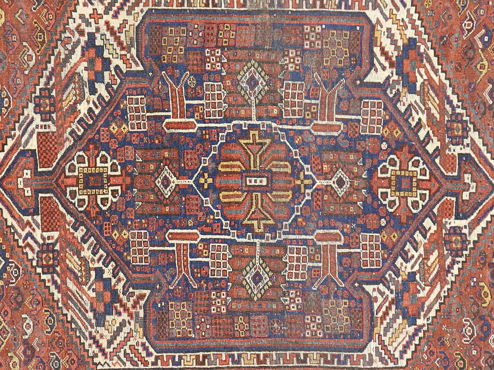 Antique Persian Shiraz Rug - 5'2" x 6'4"