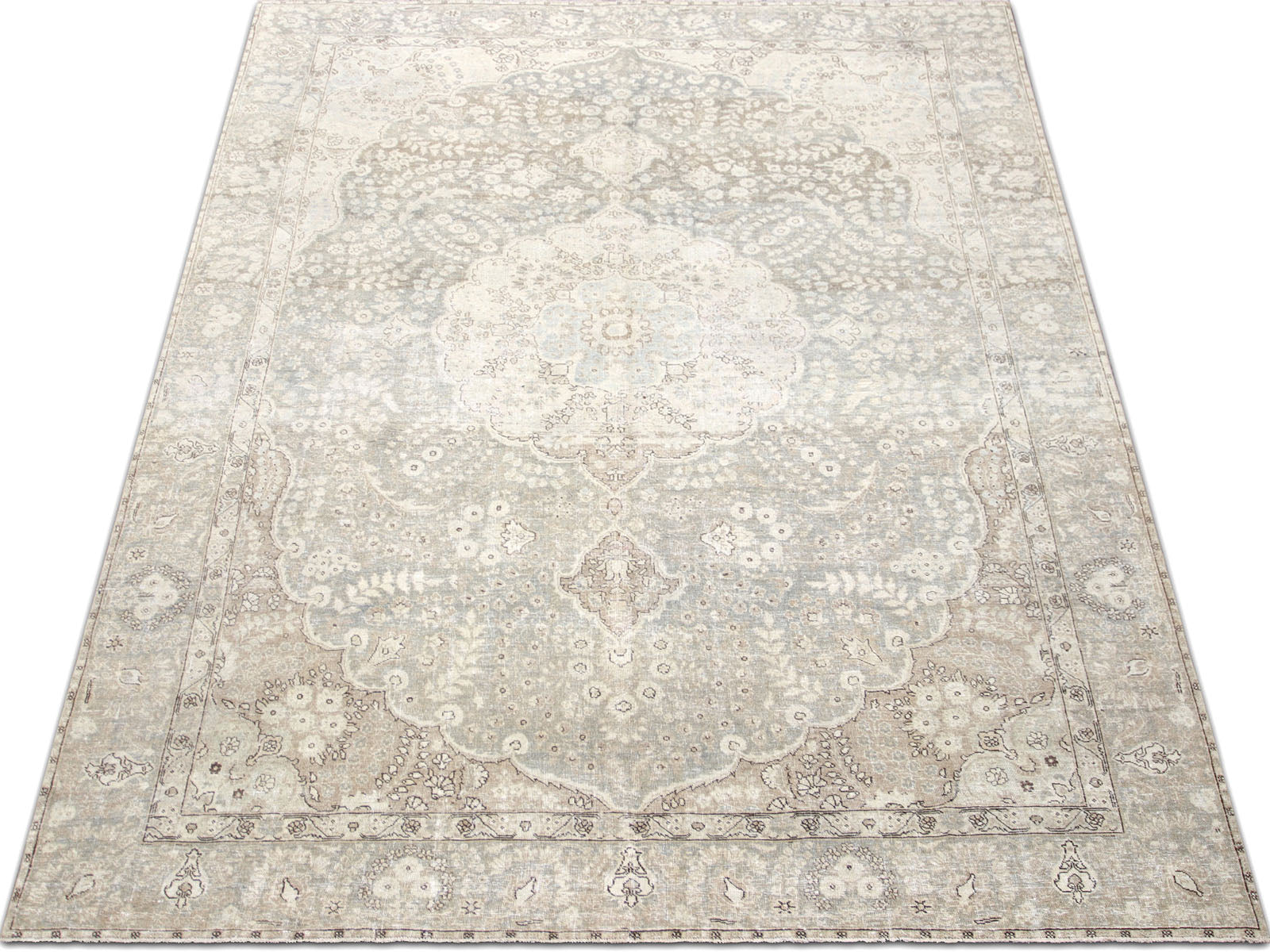 Semi Antique Persian Tabriz Rug - 8'7" x 12'