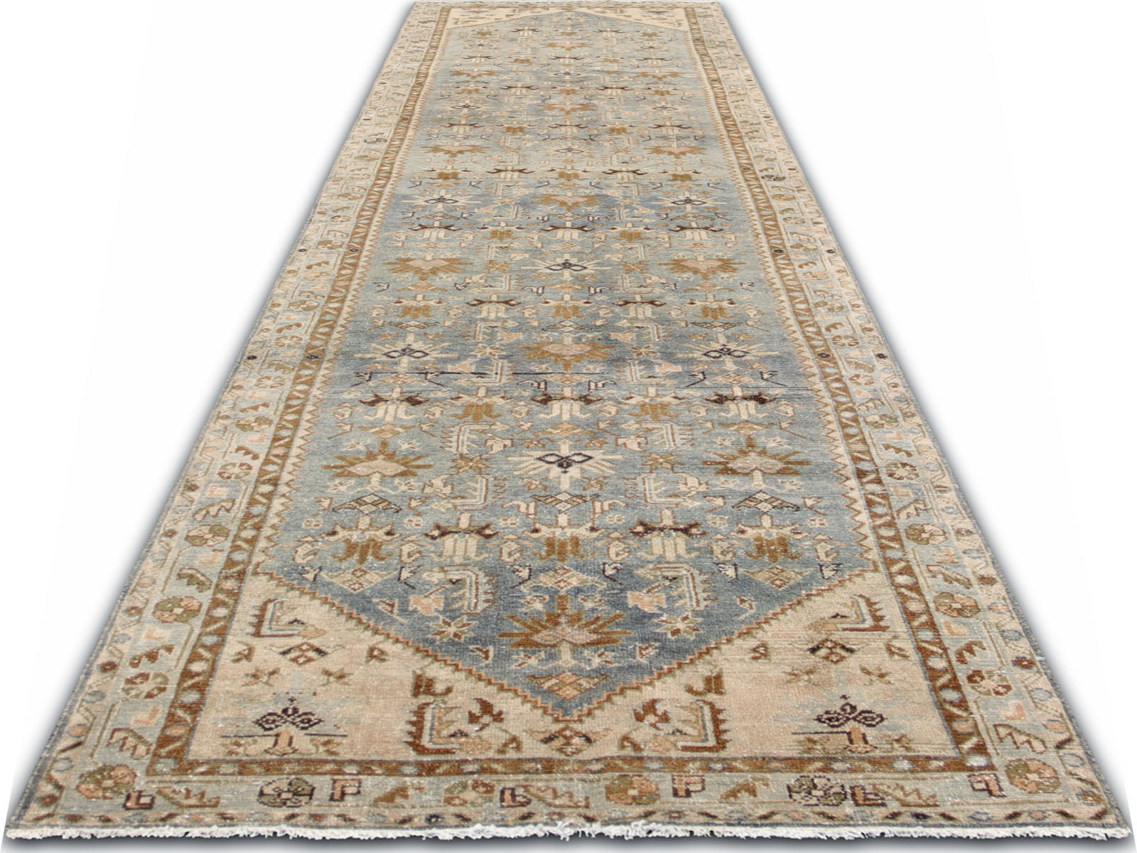 Semi Antique Persian Melayer Runner - 3'8" x 16'11"