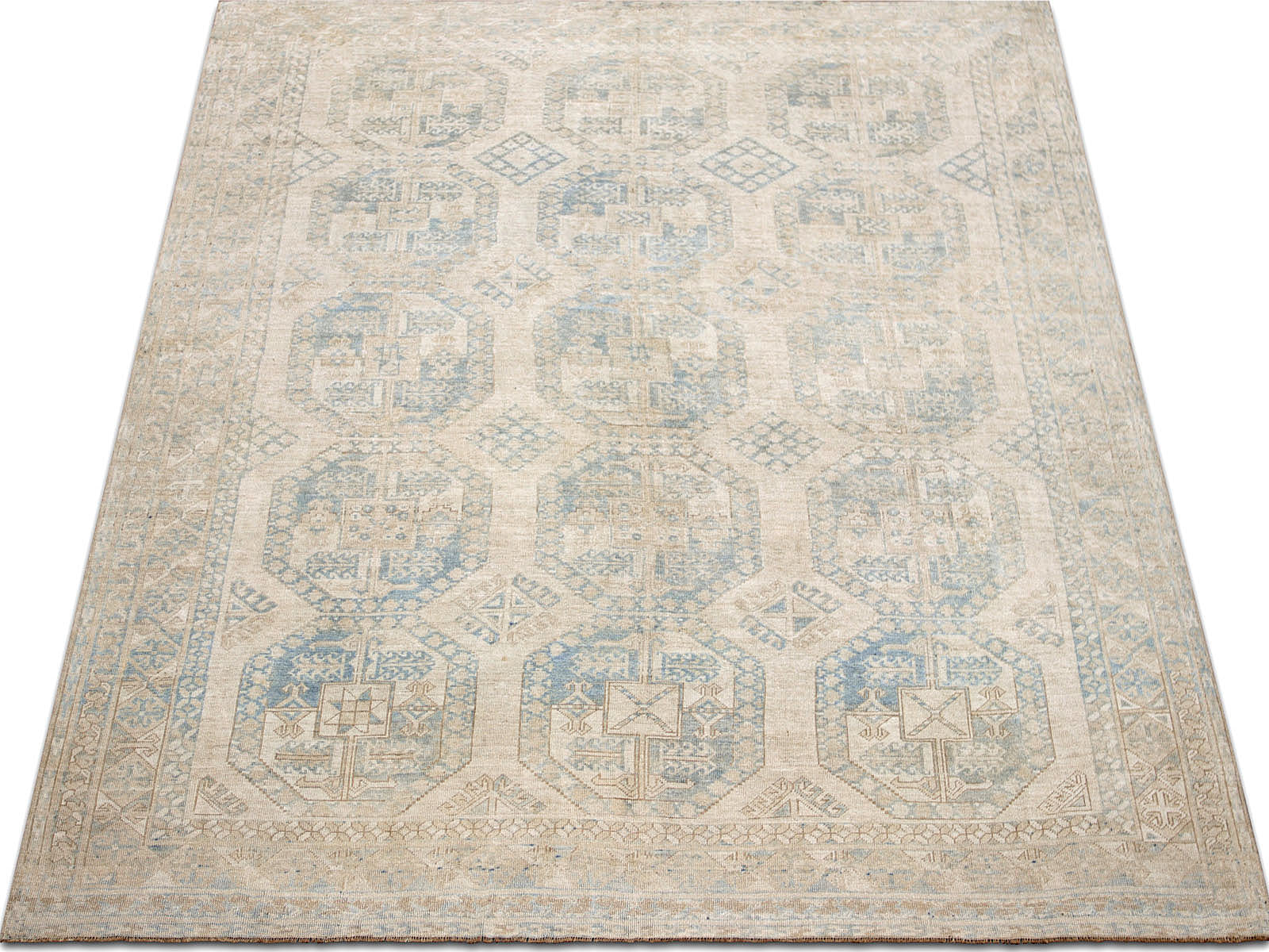 Vintage Afgan Beshir Rug - 7'8" x 9'6" - 240498