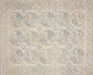 Vintage Afghanistan Beshir Rug in Beige,Blue tones and an All Over,Geometrical pattern. Measuring 7 feet 8 inches x 9 feet 6 inches – SKU 240498