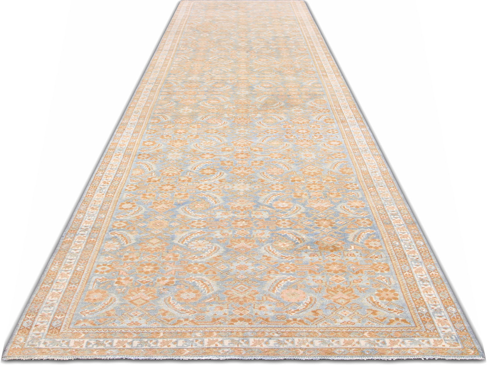 Semi Antique Persian Melayer Runner - 3'8" x 16'4" - 260002