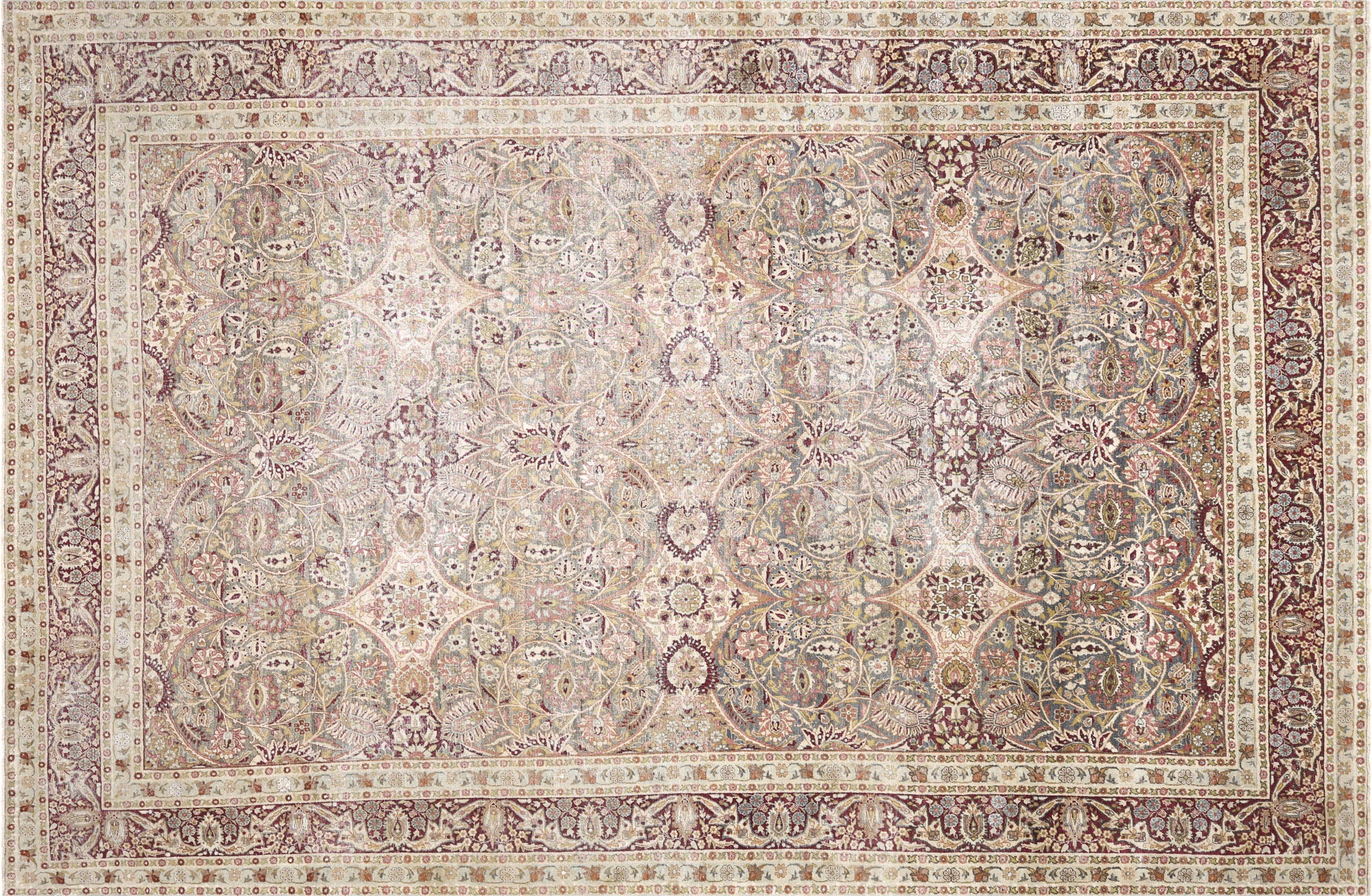Antique Persian Yazd Rug - 9'7" x 14'7" - 260003