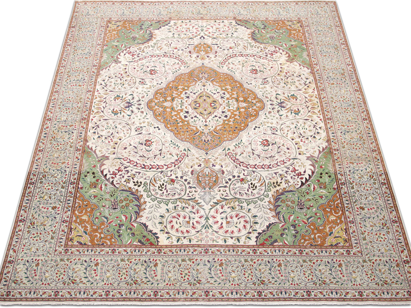 Semi Antique Persian Tabriz Rug - 9'11" x 12'9" - 260012