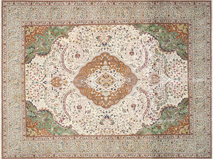 Semi Antique Persian Tabriz Rug - 9'11" x 12'9" - 260012