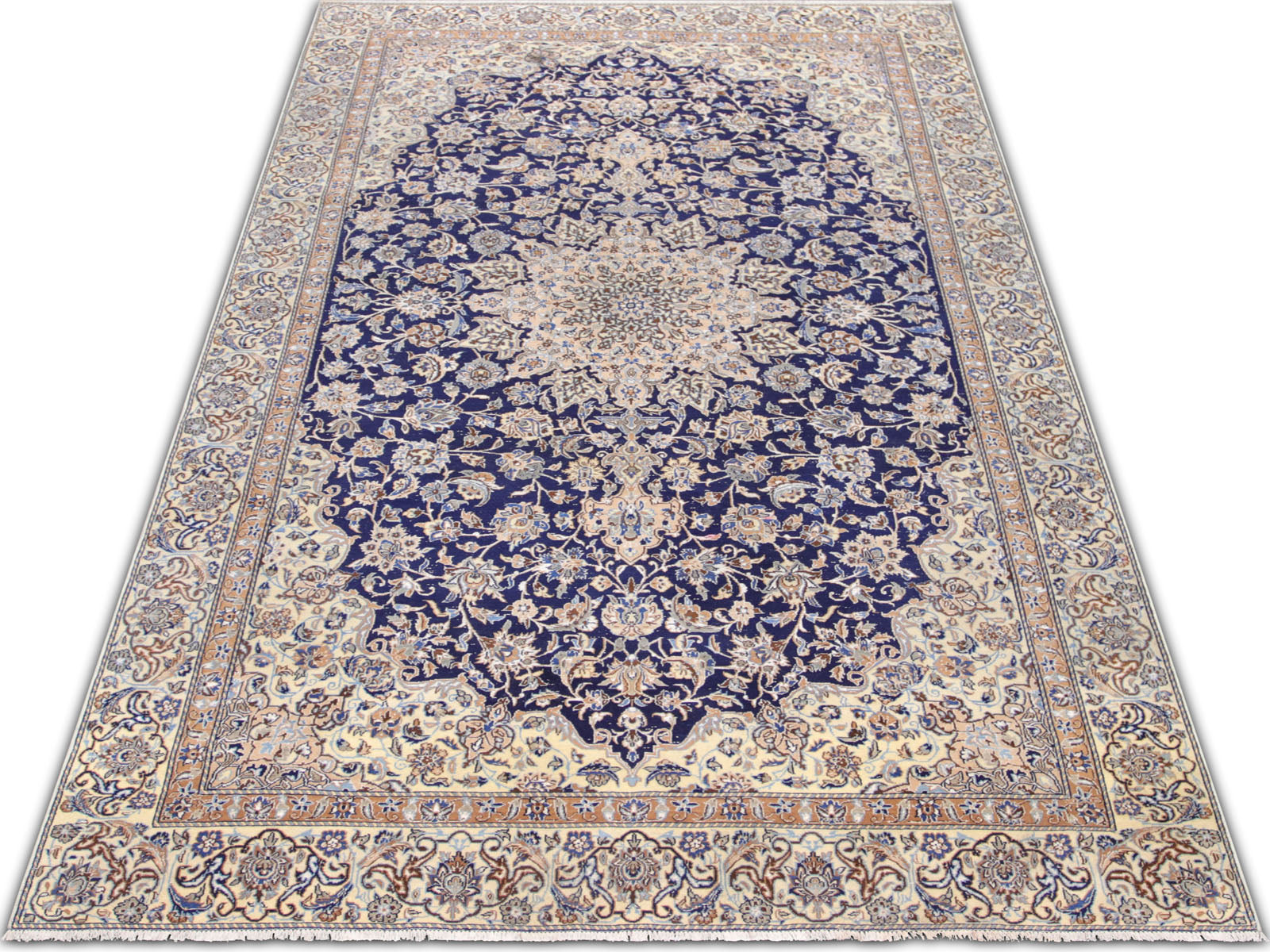 Vintage Persian Nain Rug - 5'6" x 9'9" - 260013