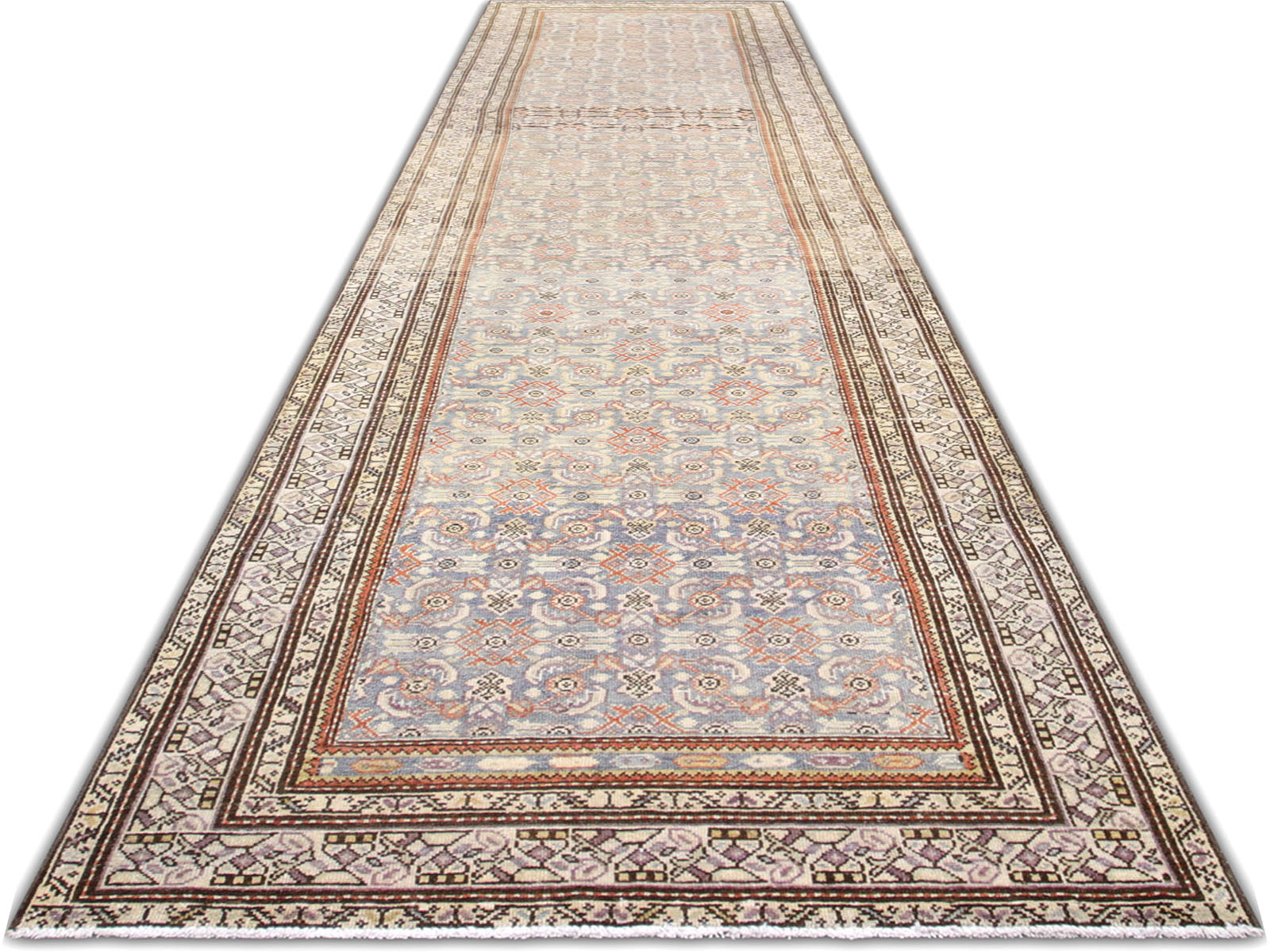 Semi Antique Persian Melayer Runner - 3'5" x 15'7" - 260020