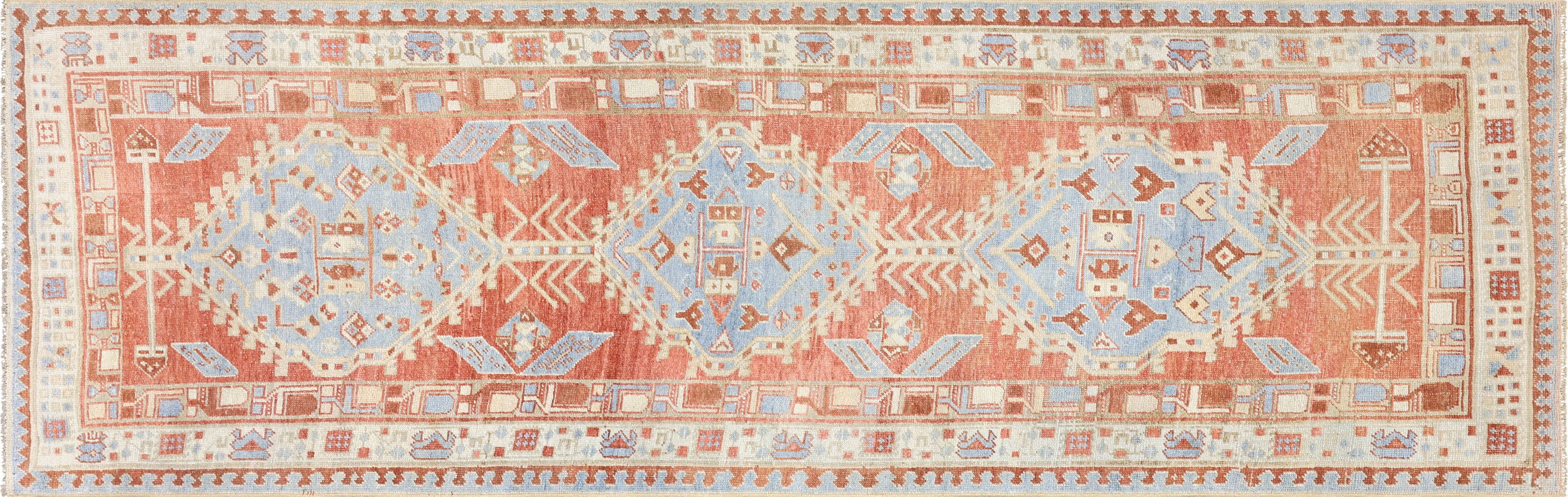 Semi Antique Persian Melayer Runner - 3'4" x 10'4" - 260021