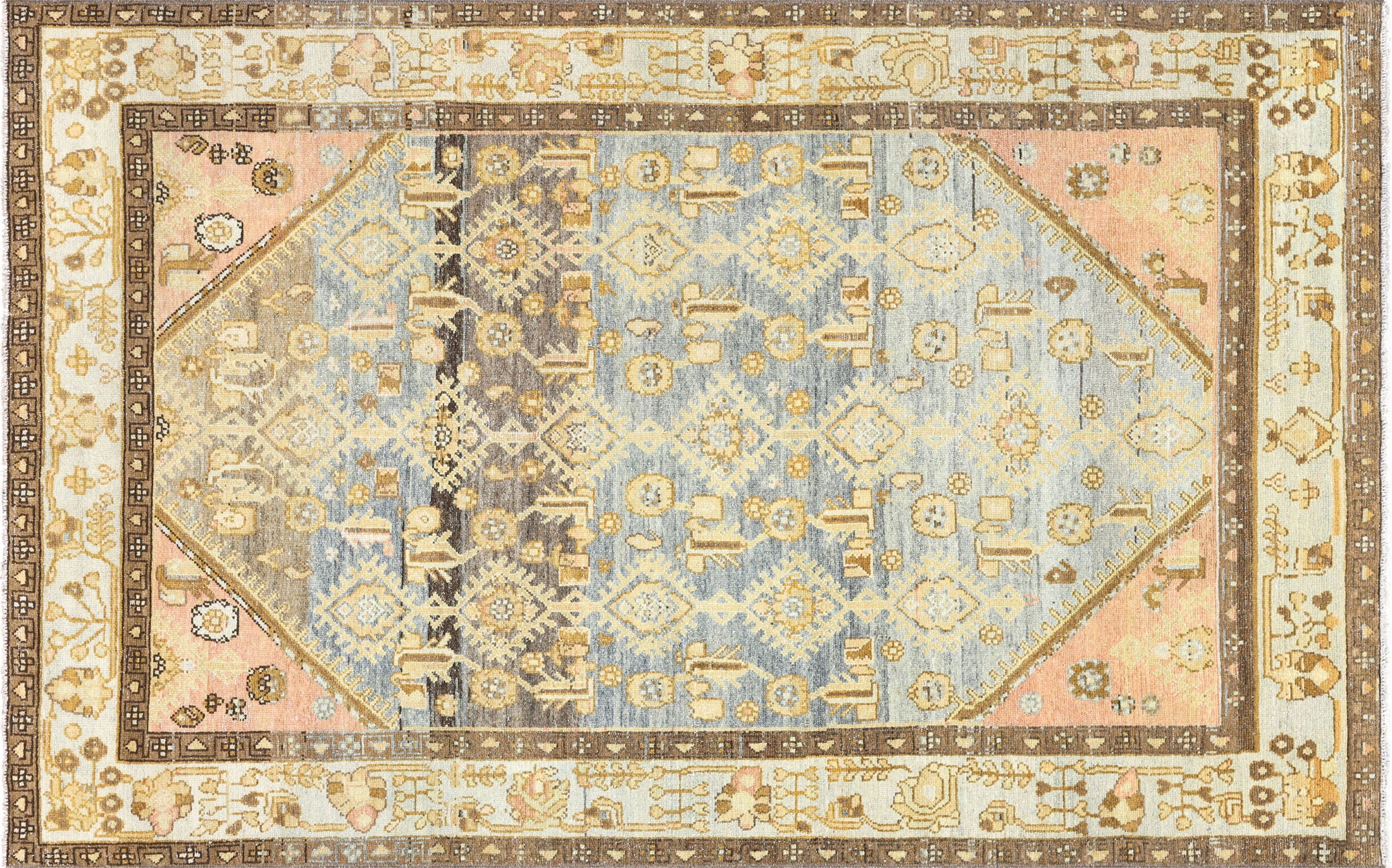 Semi Antique Persian Melayer Rug - 4'2" x 6'7" - 260026