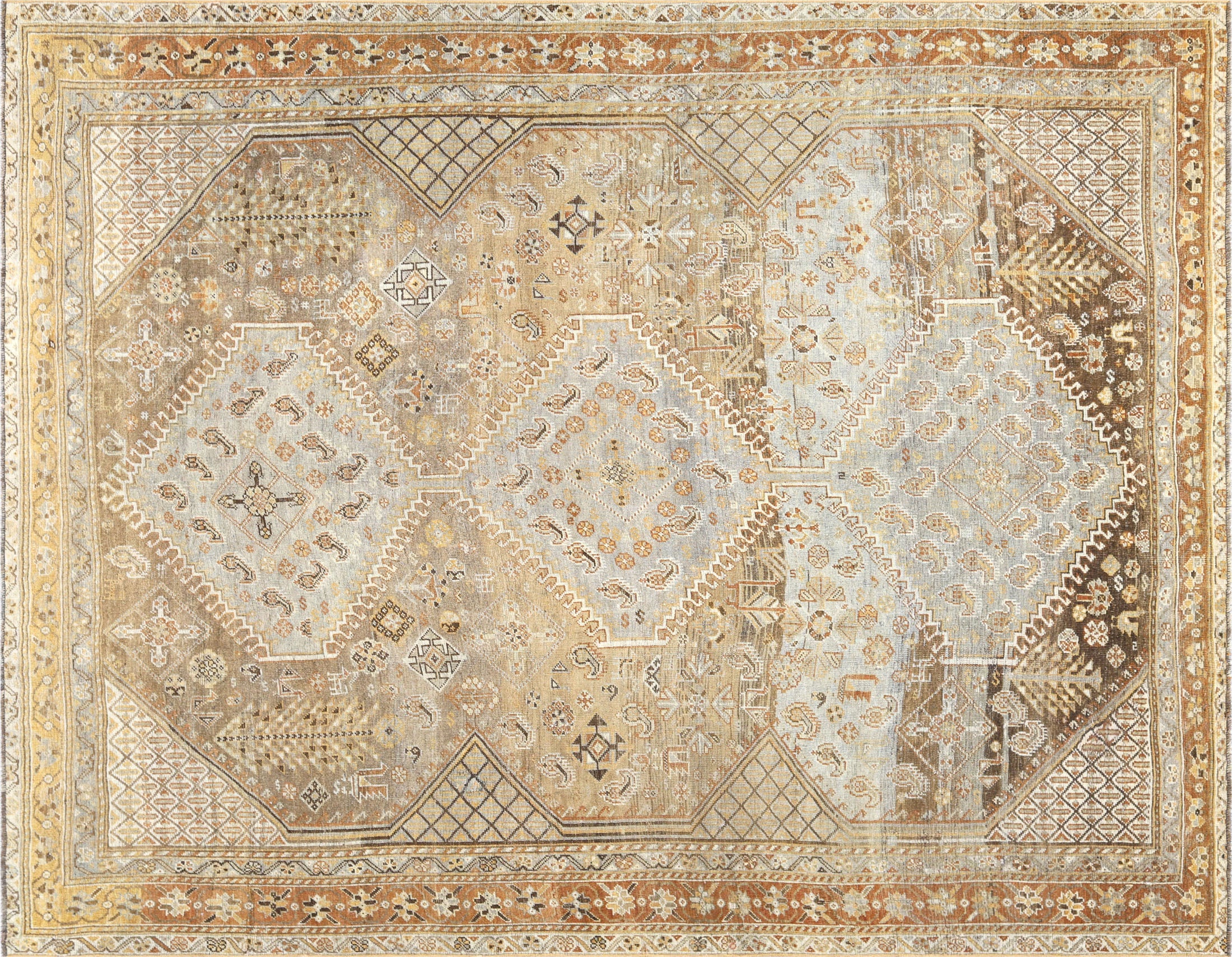Antique Persian Shiraz Rug - 7'6" x 9'6" - 260029