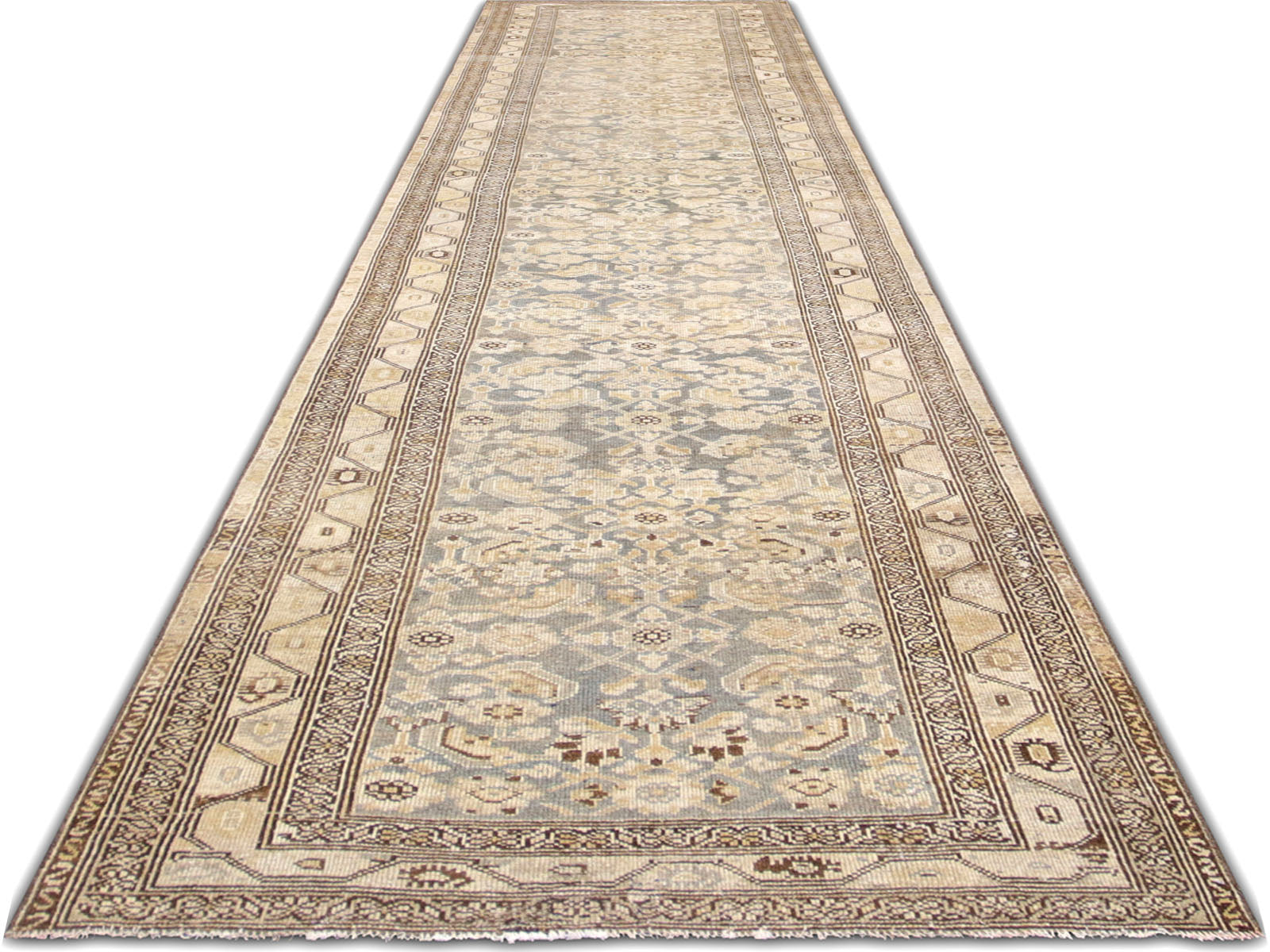 Semi Antique Persian Melayer Runner - 3'7" x 15'10" - 260030