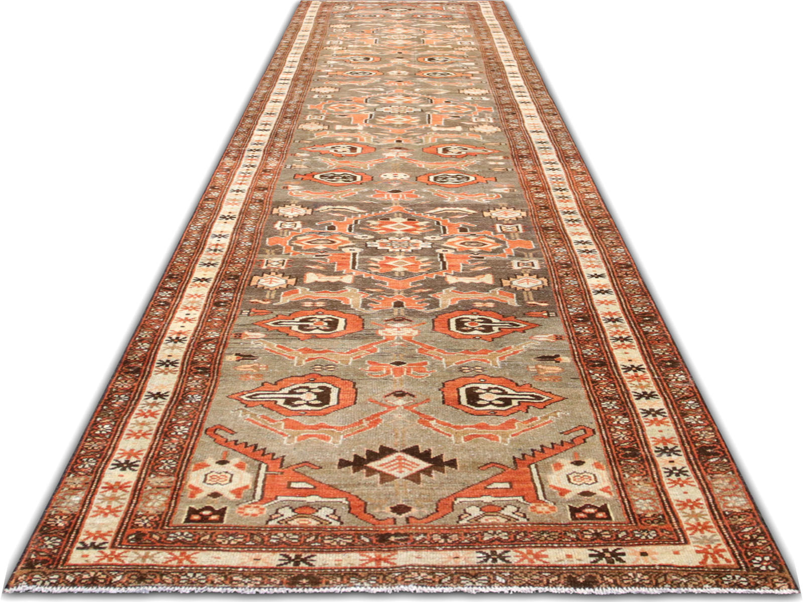 Semi Antique Persian Melayer Runner - 3'5" x 16'4" - 260033