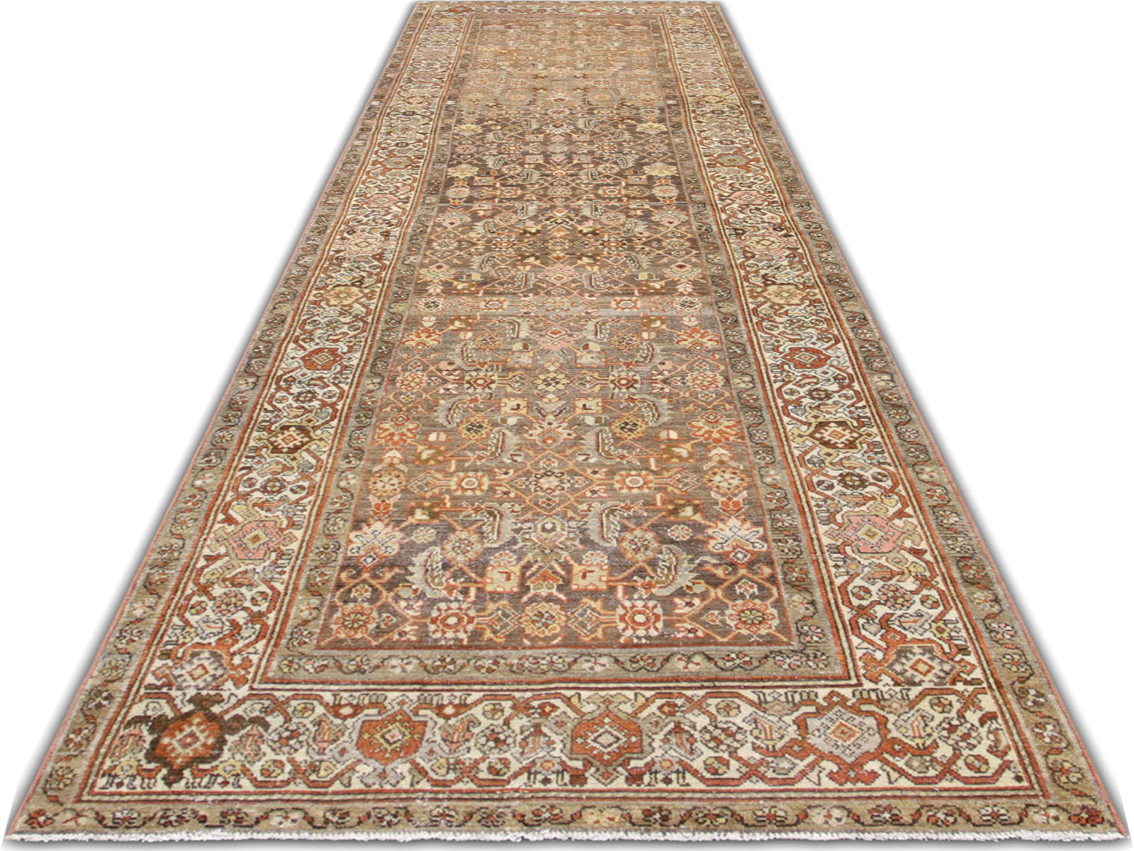 Semi Antique Persian Melayer Runner - 3'2" x 13'3" - 260035