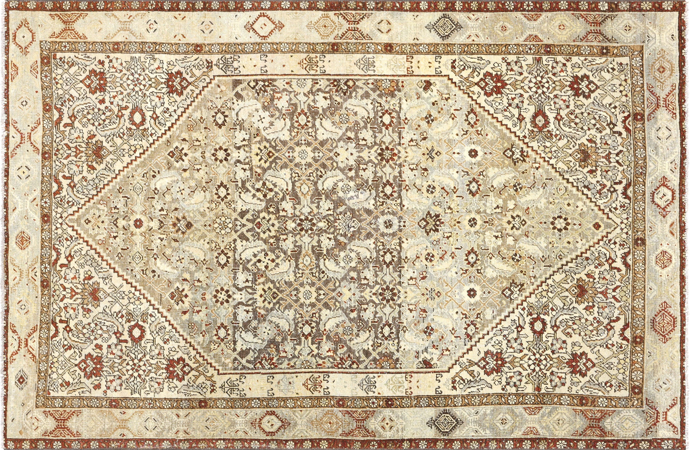 Semi Antique Persian Melayer Rug - 4'2" x 6'4" - 260037