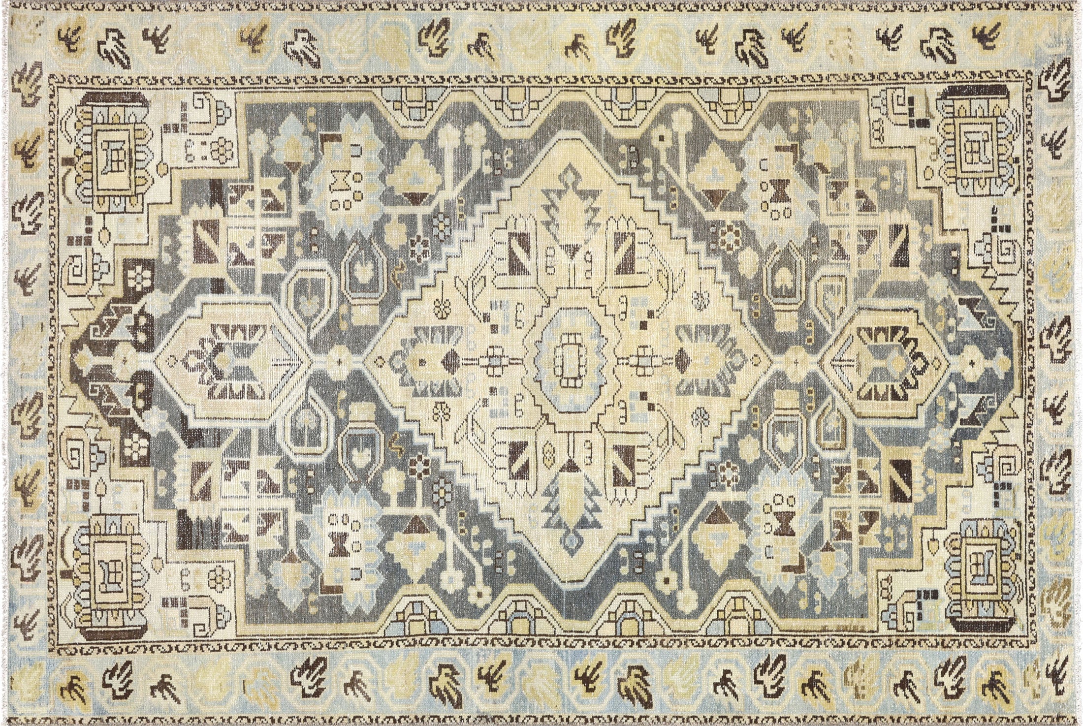 Semi Antique Persian Melayer Rug - 4'3" x 6'3" - 260038