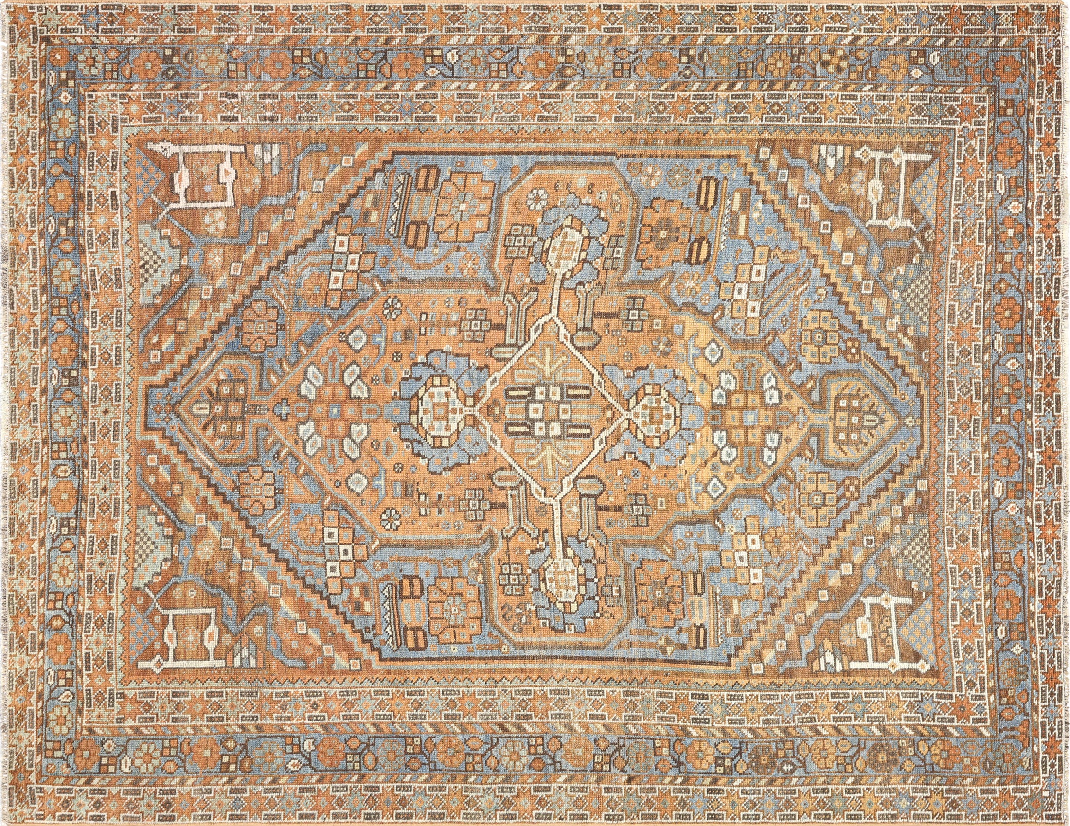 Antique Persian Shiraz Rug - 5'4" x 6'11" - 260042