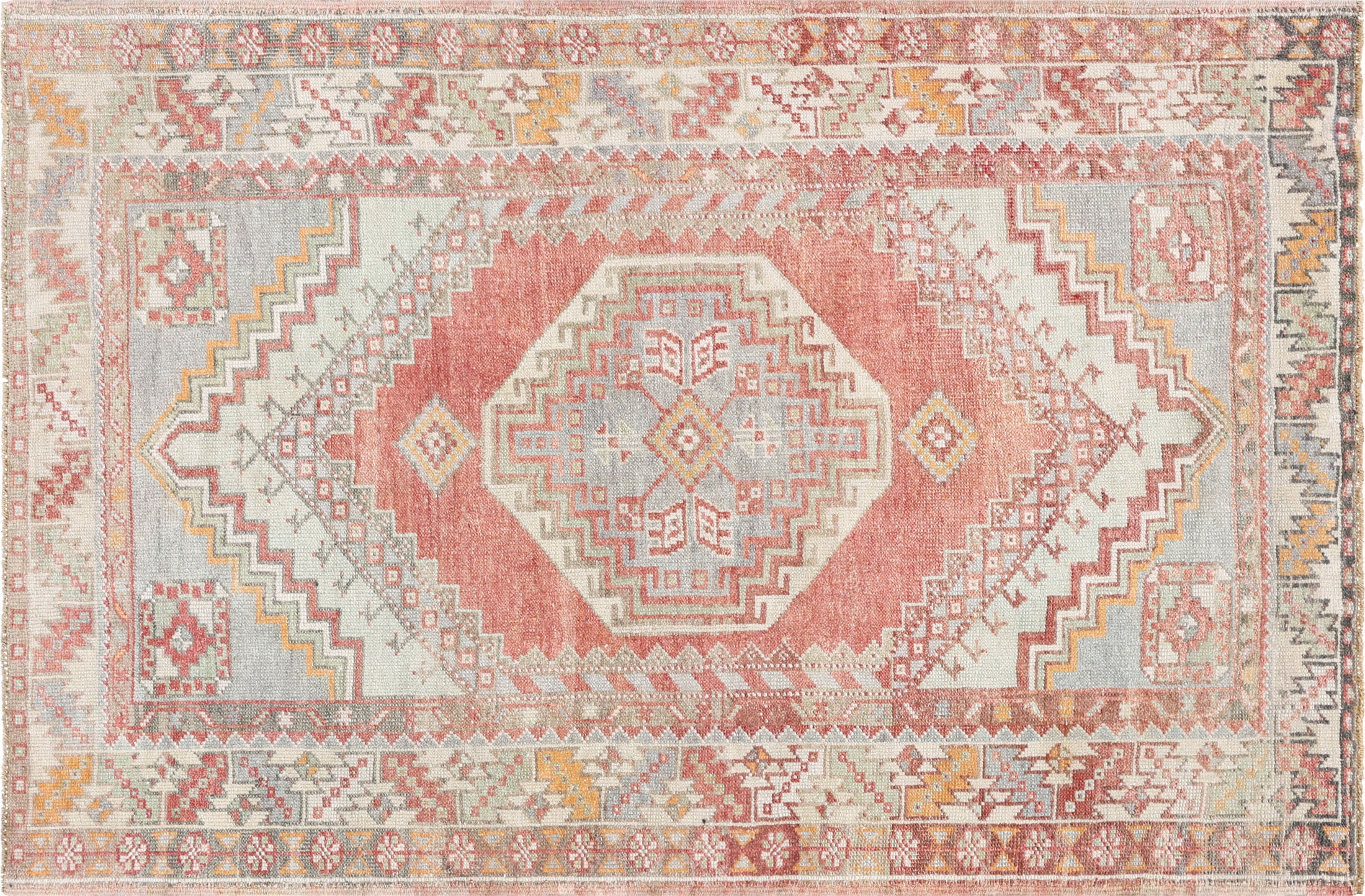 Semi Antique Turkish Oushak Rug - 3'8" x 5'6" - 260047