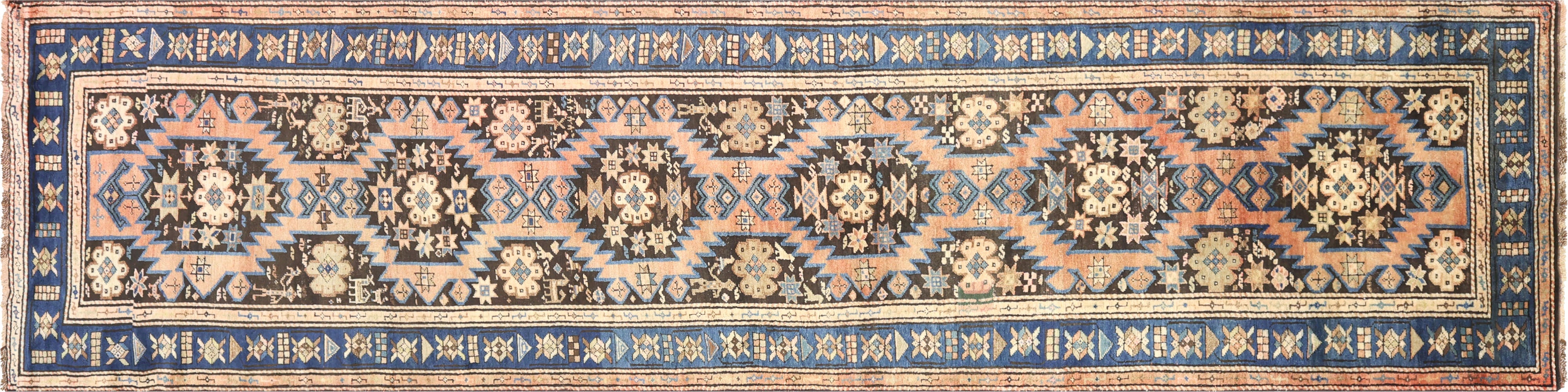 Antique Caucasian Karabagh Runner - 3'5" x 13'2" - 940309