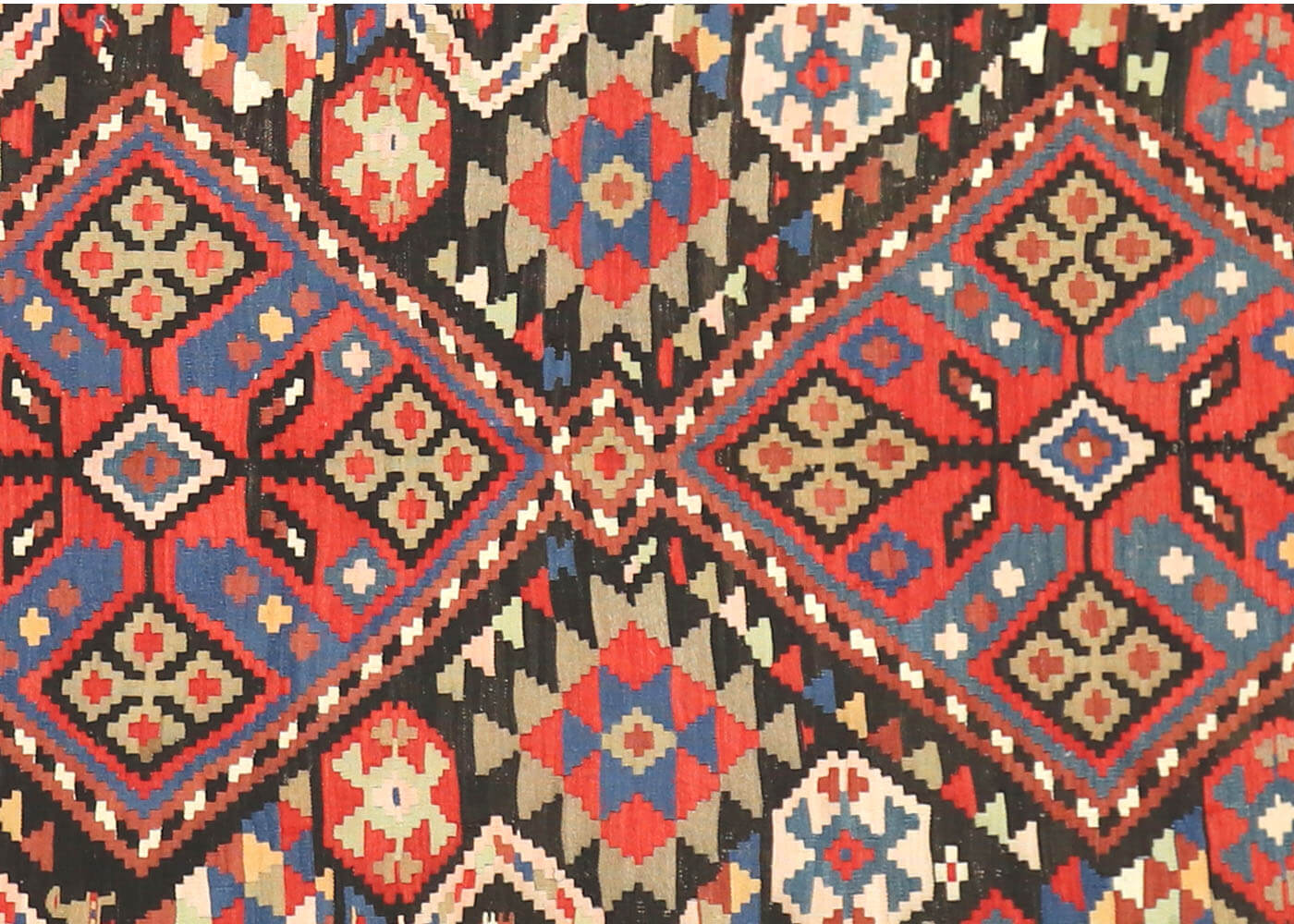 Antique Caucasian Kilim - 6'5" x 14'8" - 960160