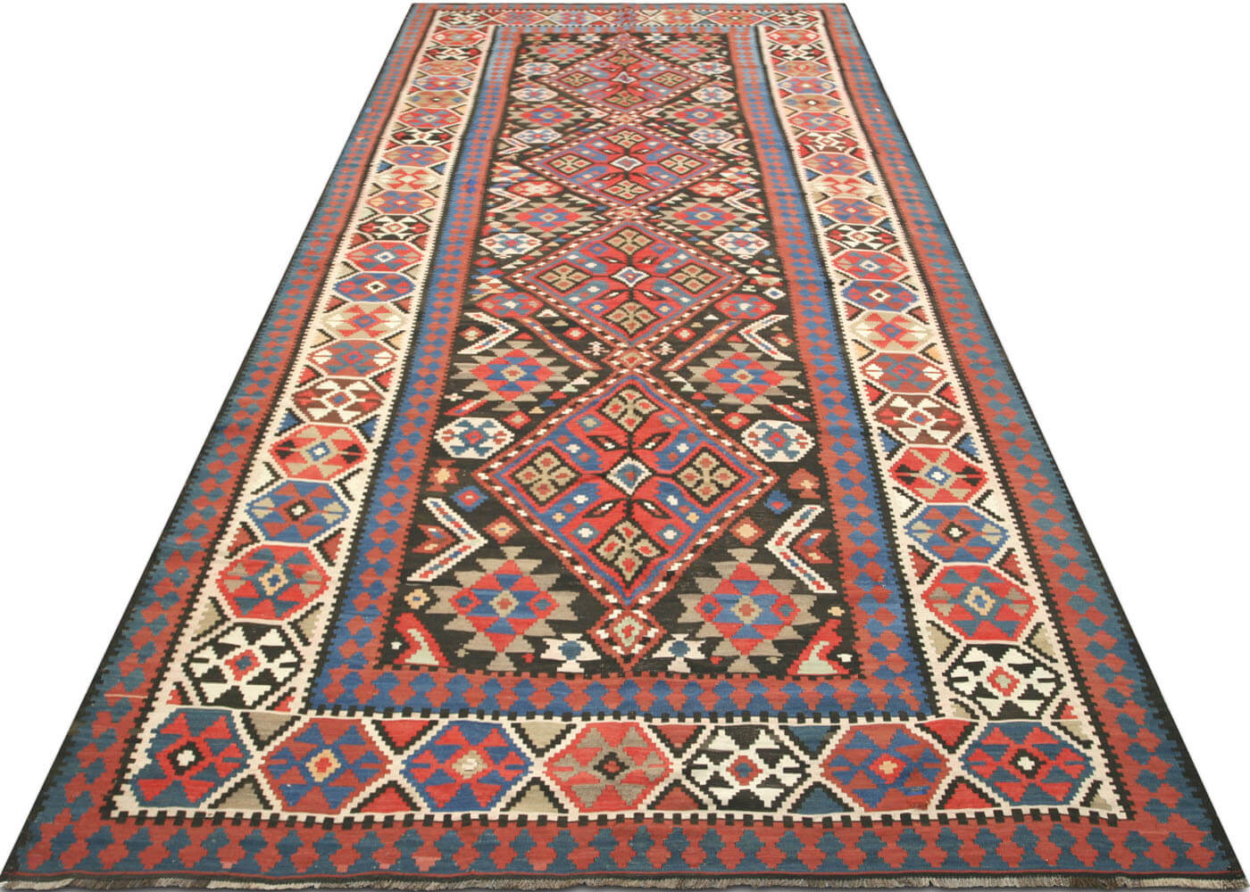 Antique Caucasian Kilim - 6'5" x 14'8" - 960160