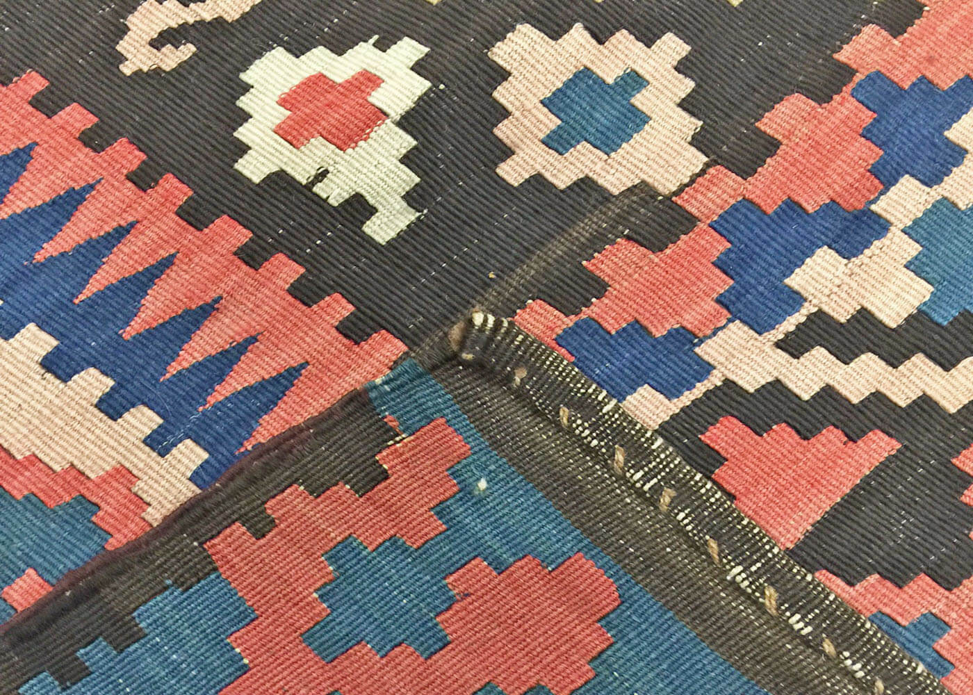 Antique Caucasian Kilim - 5'9" x 12'5" - 960437