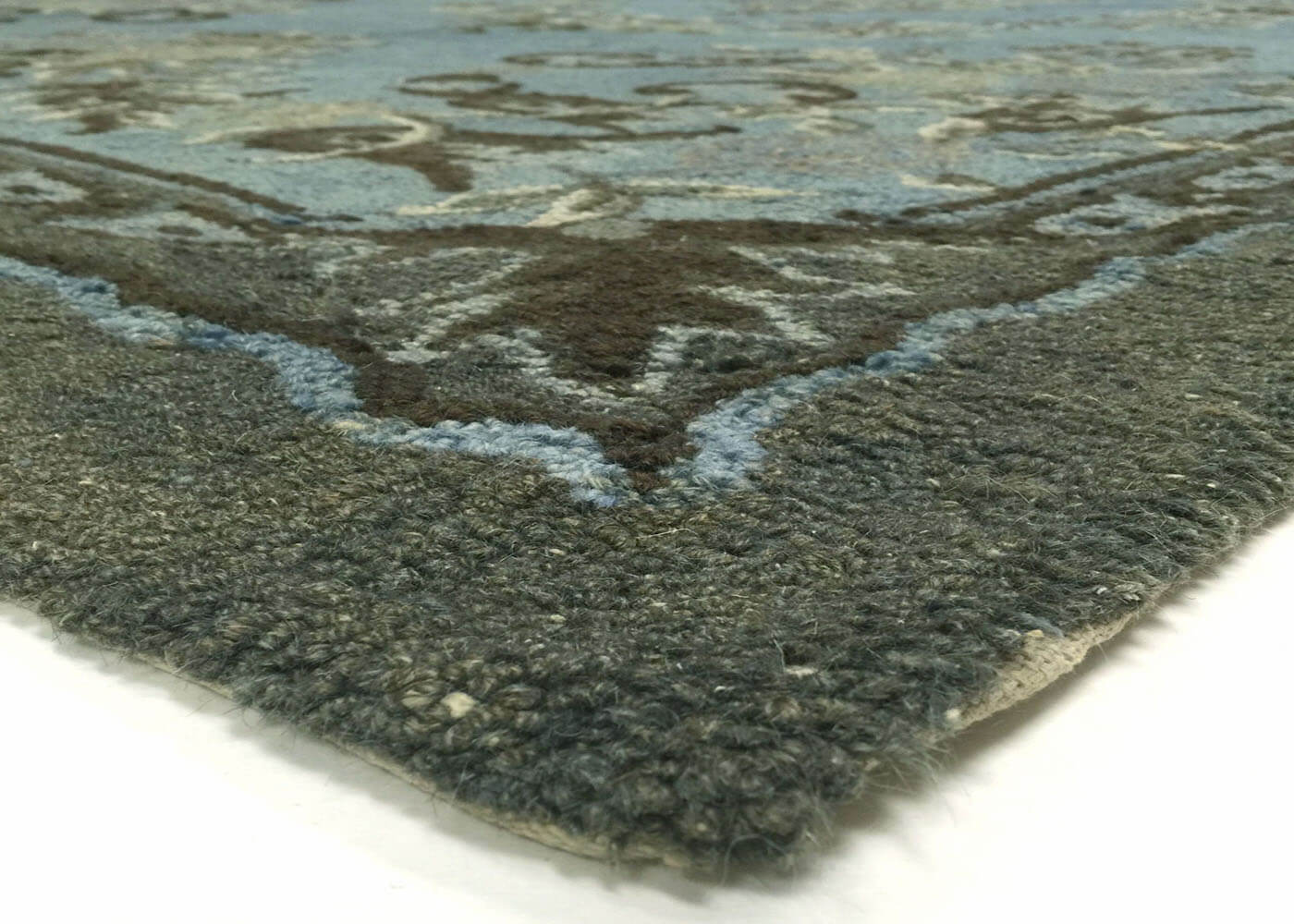 Semi Antique OverDyed Hook Rug - 8'5" x 11'9" - 960512