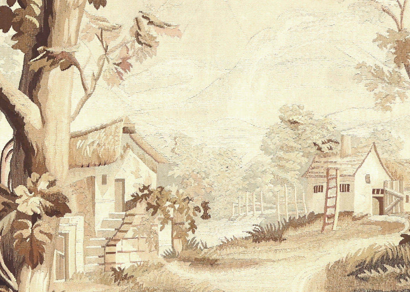 Antique French Aubusson Tapestry - 4'0" x 10'6" - 981402