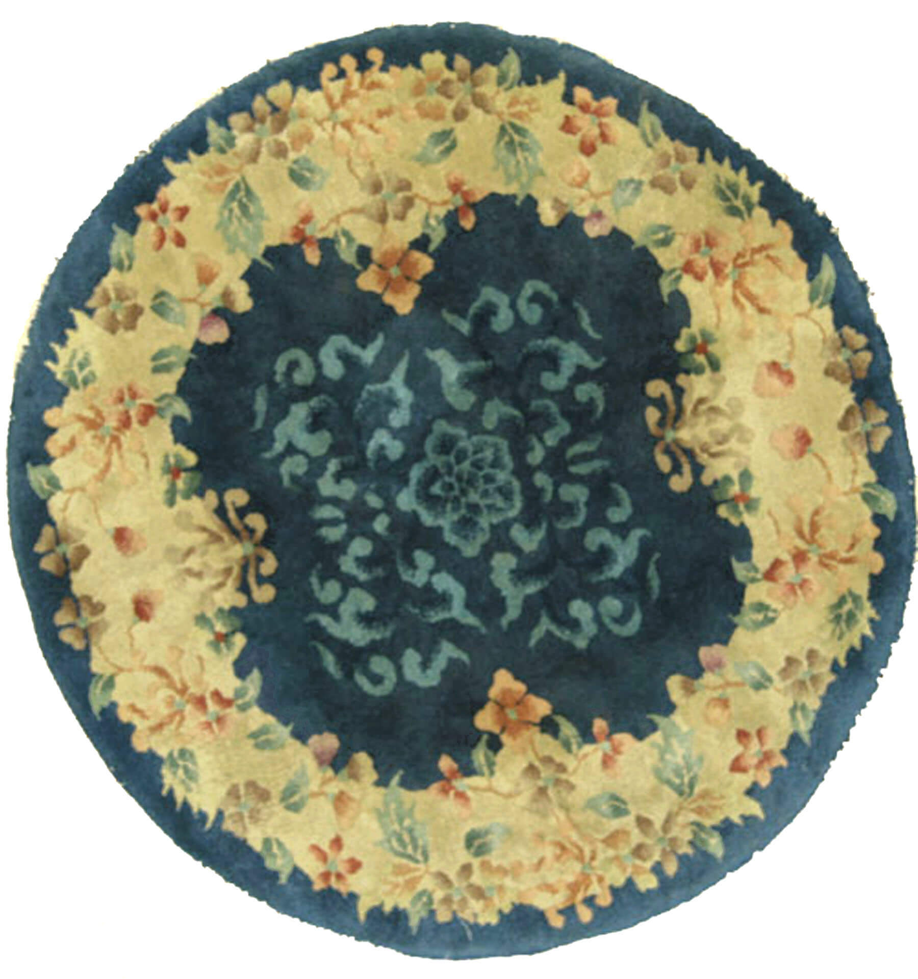 Antique Chinese Art Deco Rug - 3' x 3'