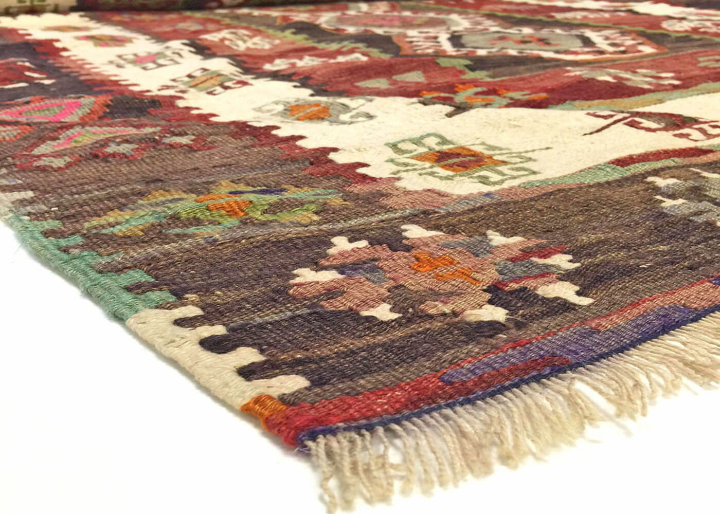Semi Antique Turkish Kilim Runner - 3'6" x 14'8" - 991666